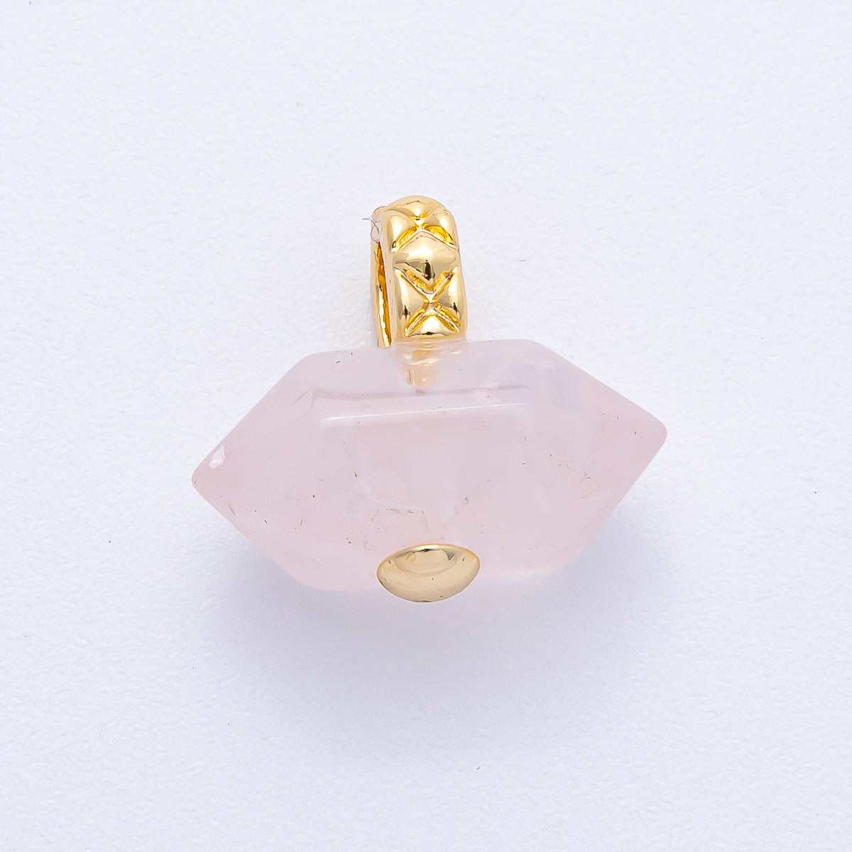 18K Gold Filled 21.3mm Natural Gemstone Point Croissant Pendant | AK129 - AK132