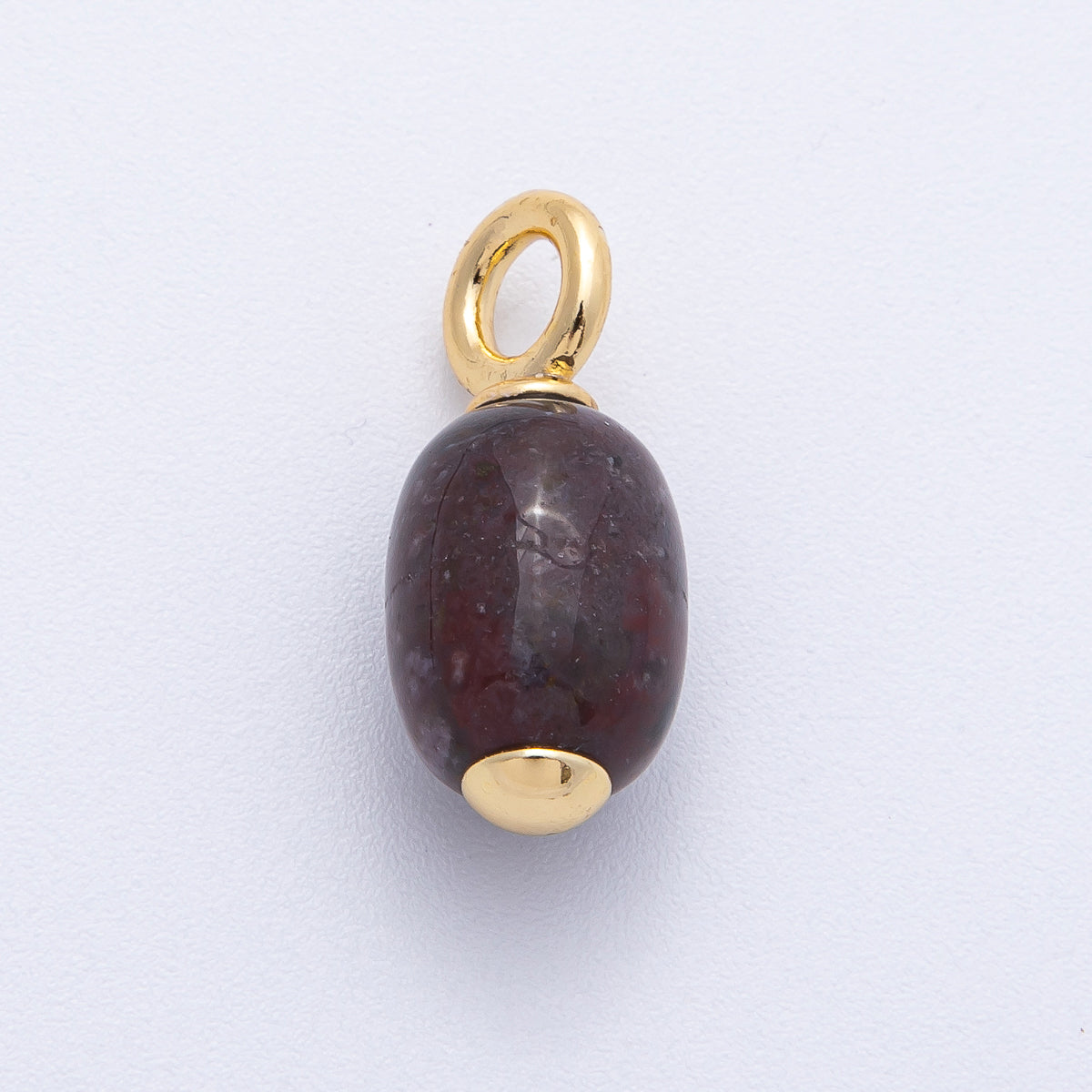 18K Gold Filled 23.5mm Natural Gemstone Tube Drop Charm | AK140 - AK142