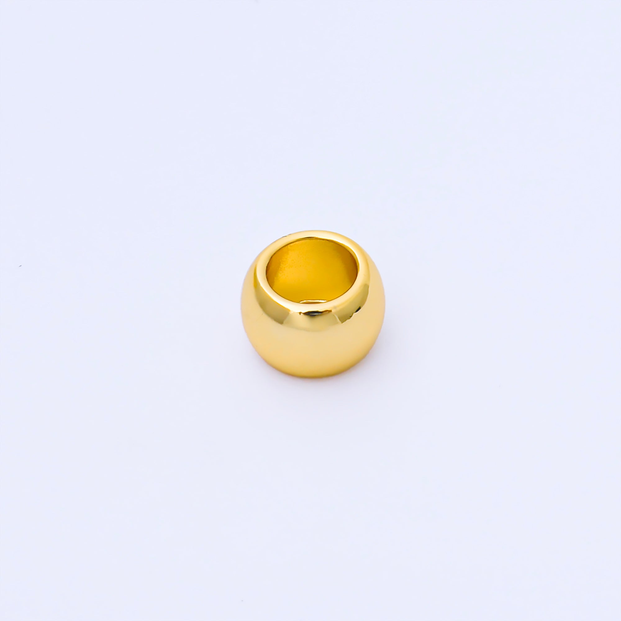 24K Gold Filled 10mm x 6.5mm Minimalist Dome Bead in Gold & Silver | B488