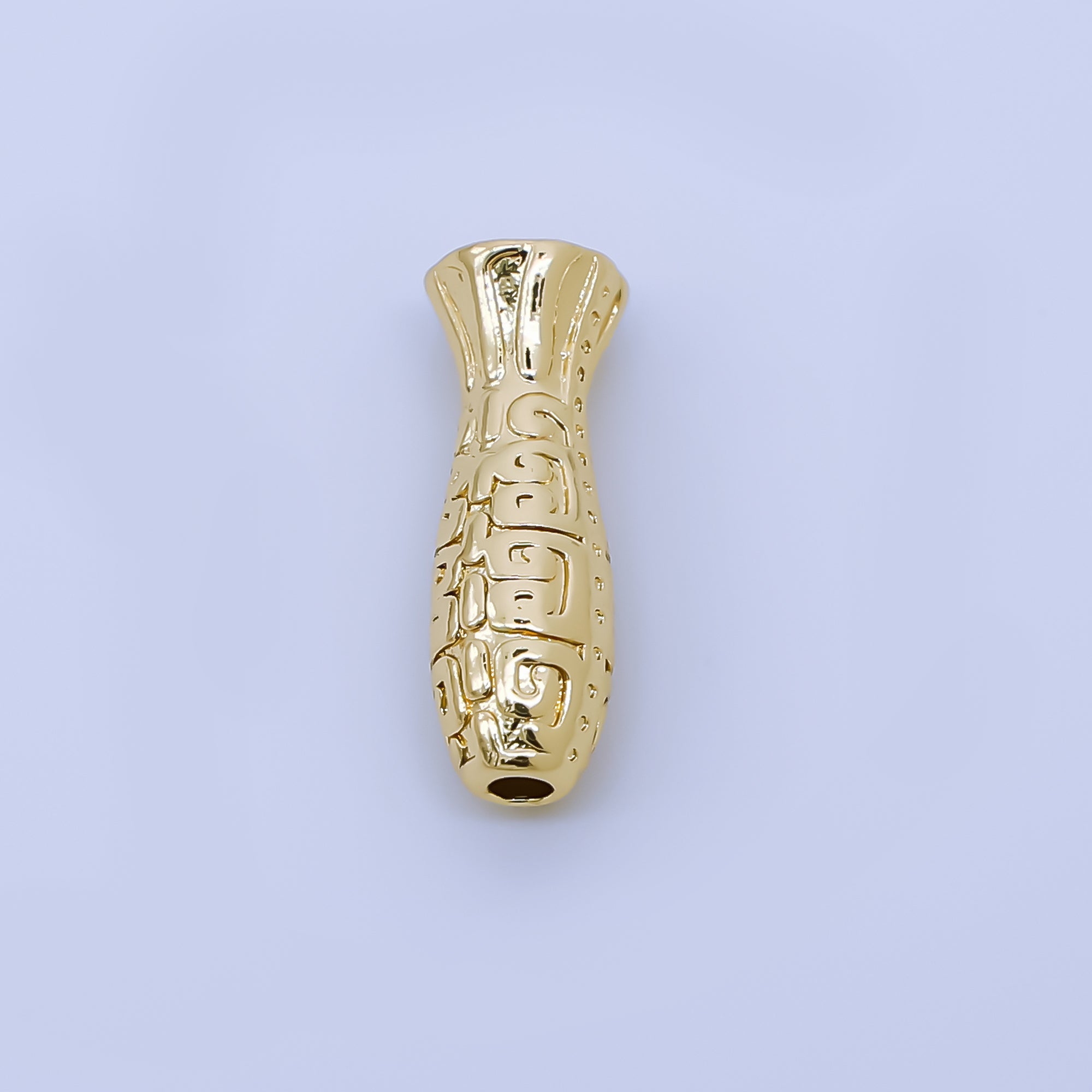 24K Gold Filled 5mm Textured Gold Bead Carved Tube Spacer | B494