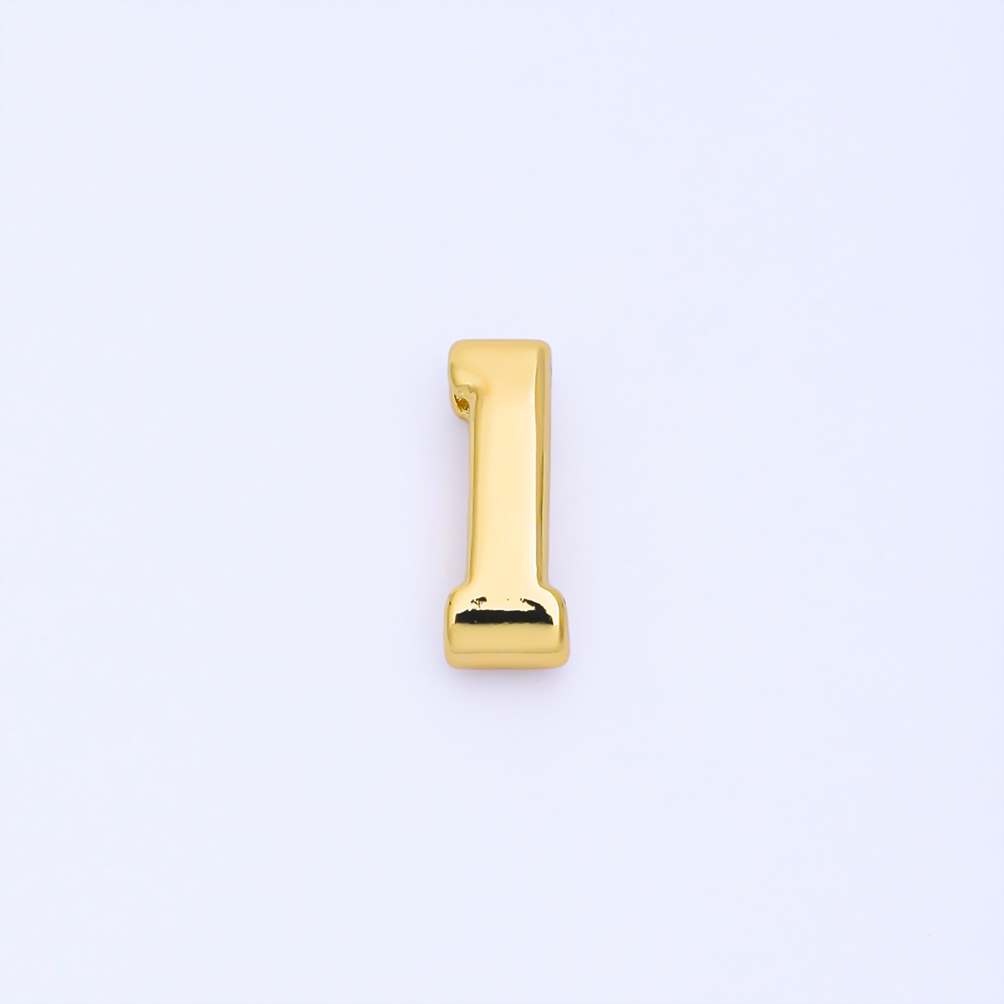 24K Gold Filled 20mm Minimalist Number 0-9 Numerology Bead in Silver & Gold | B489 - B850
