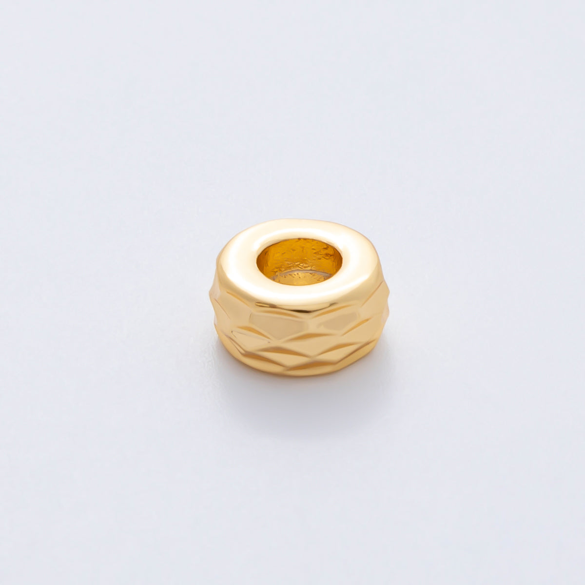 18K Gold Filled 9.6mm Minimalist Textured Spacer Bead | B537