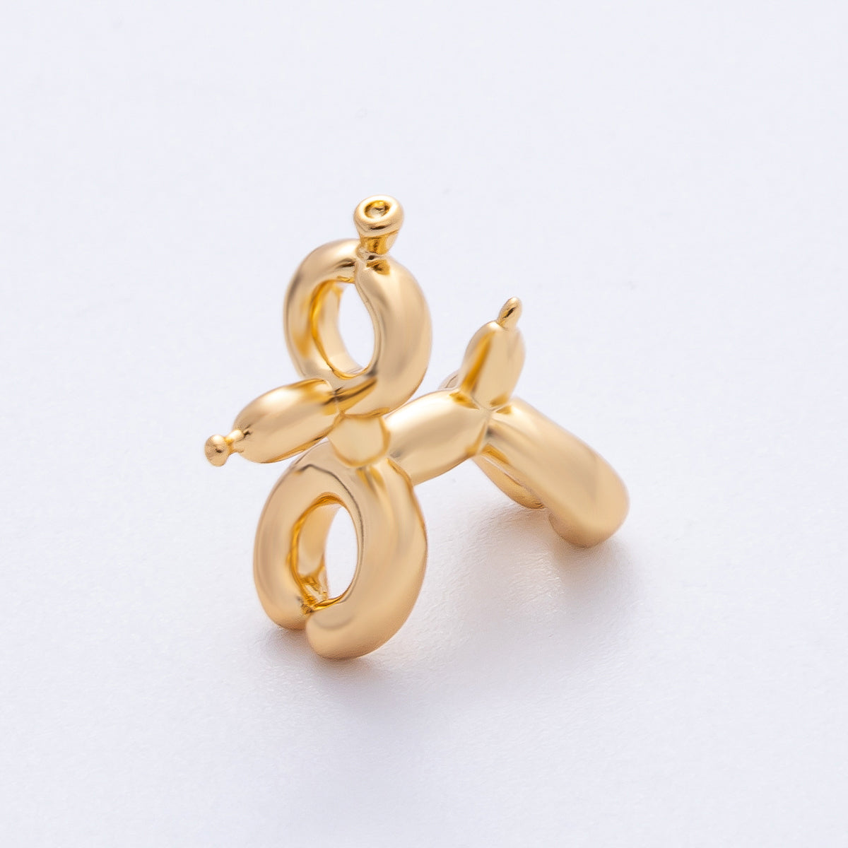 18K Gold Filled Balloon Dog Animal Pet 3D Multidimensional Slide Charm Bead | B548