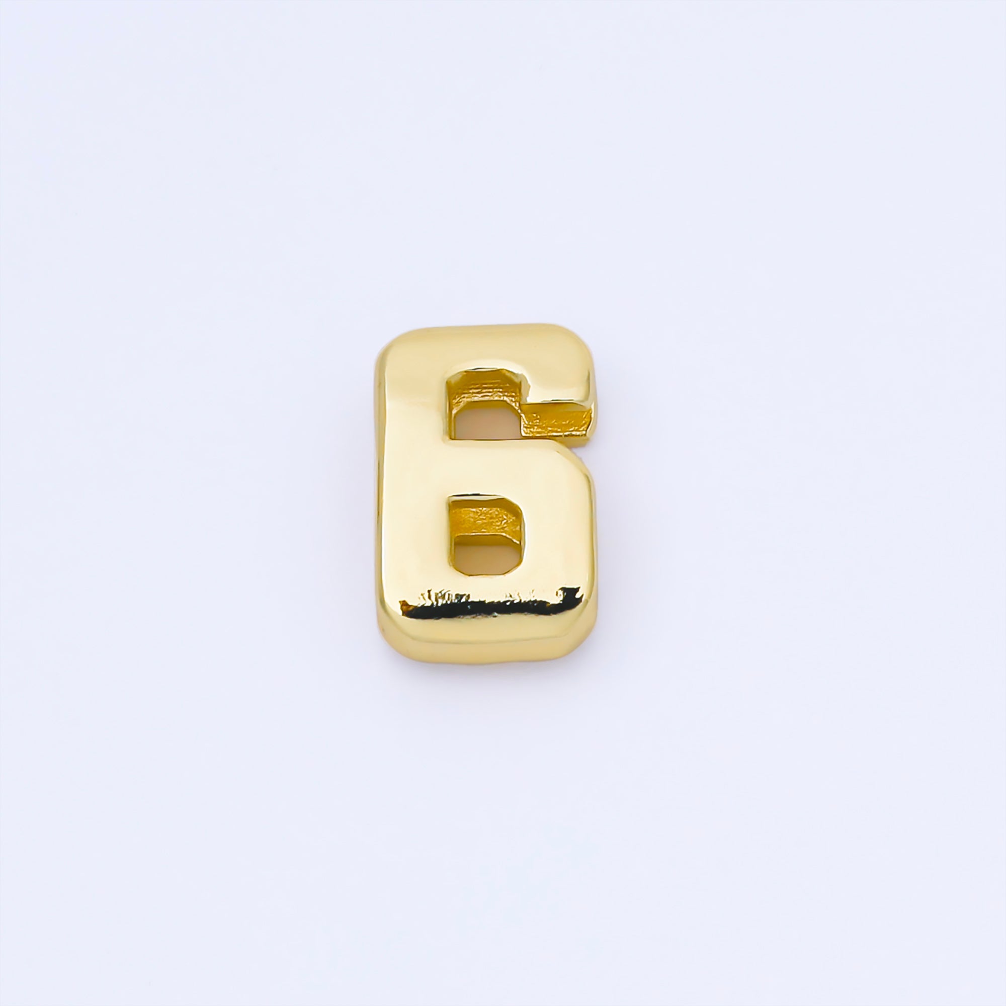 24K Gold Filled 20mm Minimalist Number 0-9 Numerology Bead in Silver & Gold | B489 - B850