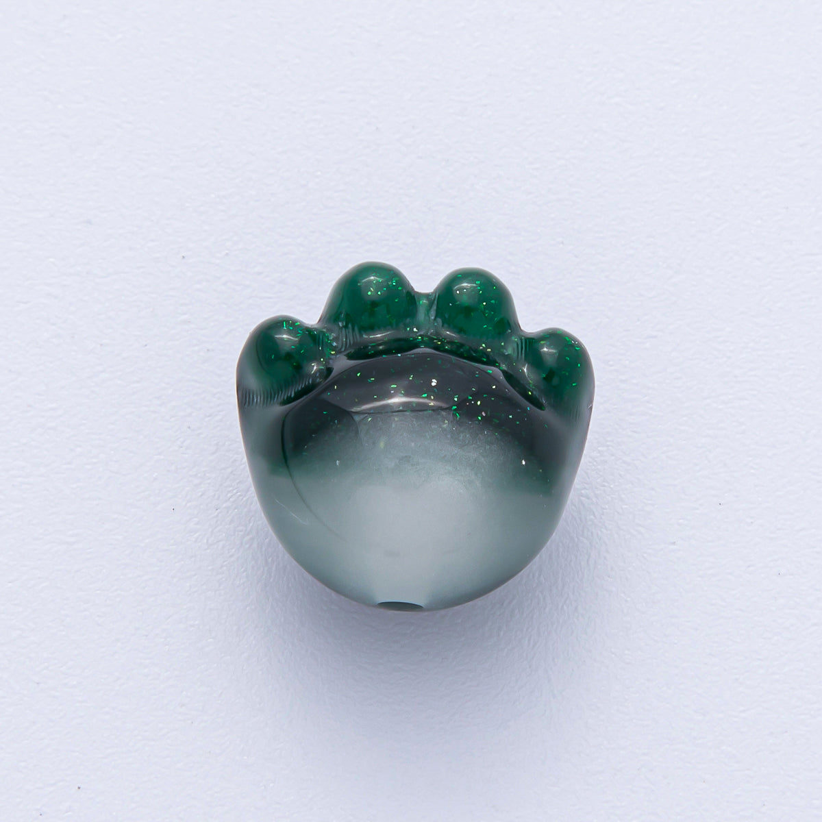 15mm Grey, Red, Blue, Green, Pink, White, Purple Glitter Resin Paw Print Pet Animal Bead | B653 - B657