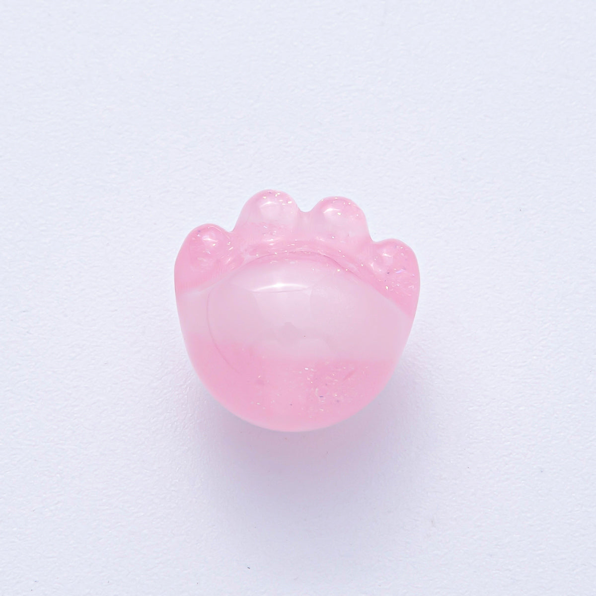 15mm Grey, Red, Blue, Green, Pink, White, Purple Glitter Resin Paw Print Pet Animal Bead | B653 - B657