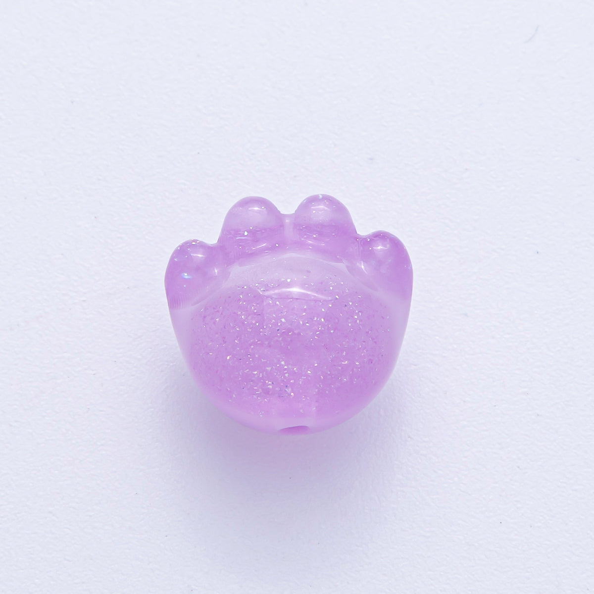 15mm Grey, Red, Blue, Green, Pink, White, Purple Glitter Resin Paw Print Pet Animal Bead | B653 - B657