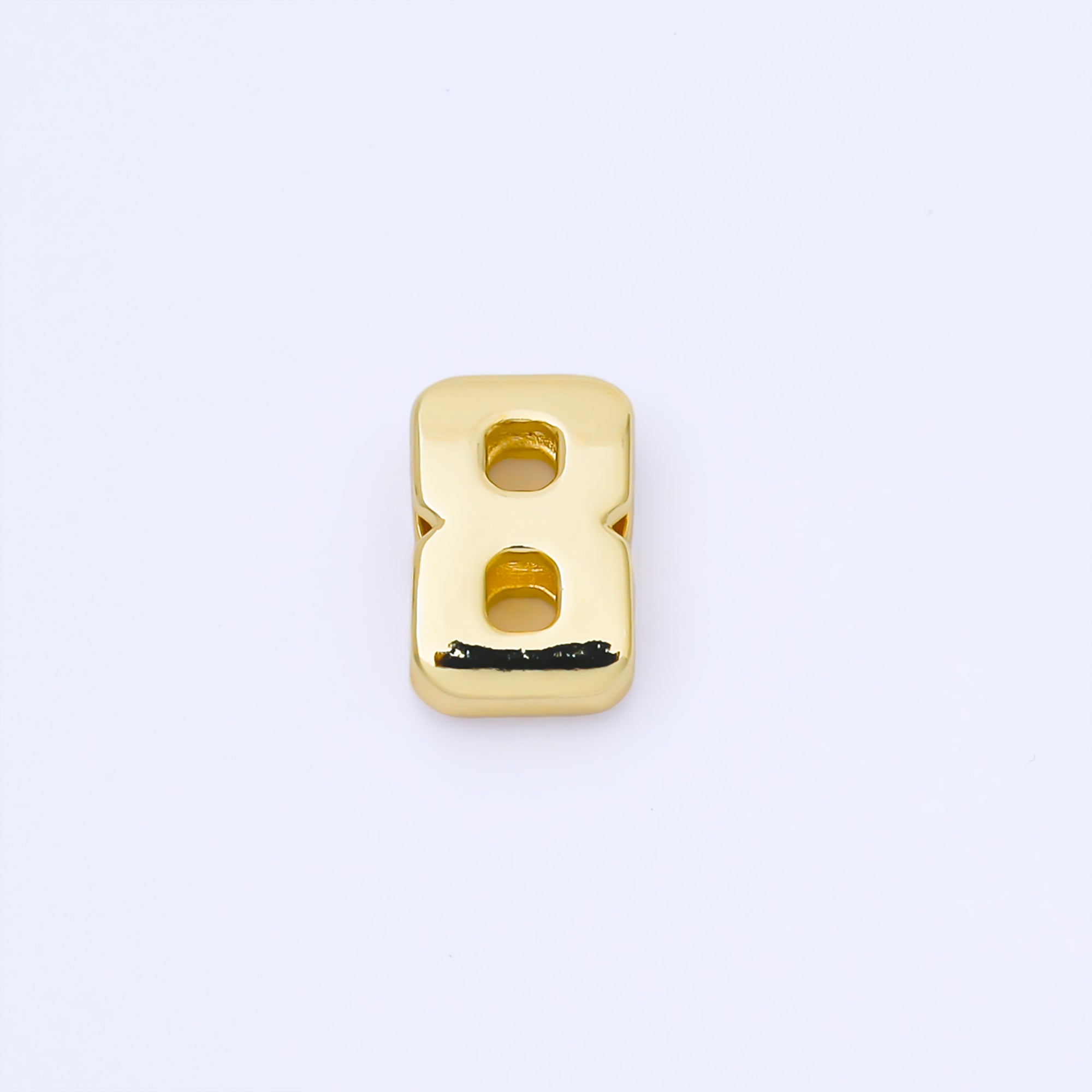 24K Gold Filled 20mm Minimalist Number 0-9 Numerology Bead in Silver & Gold | B489 - B850