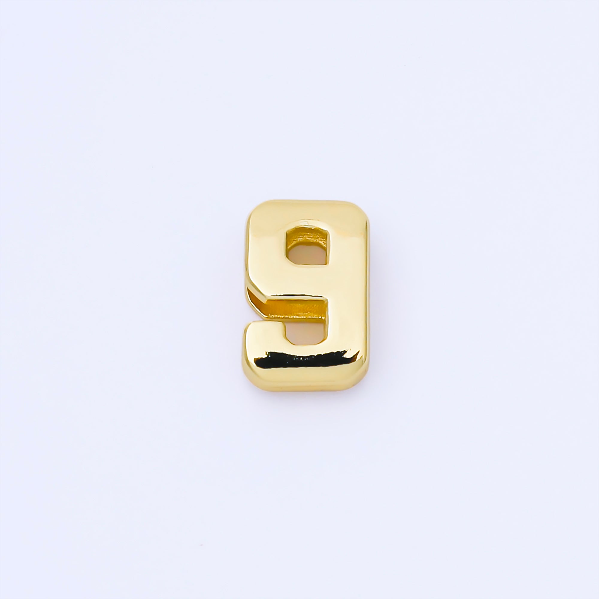 24K Gold Filled 20mm Minimalist Number 0-9 Numerology Bead in Silver & Gold | B489 - B850