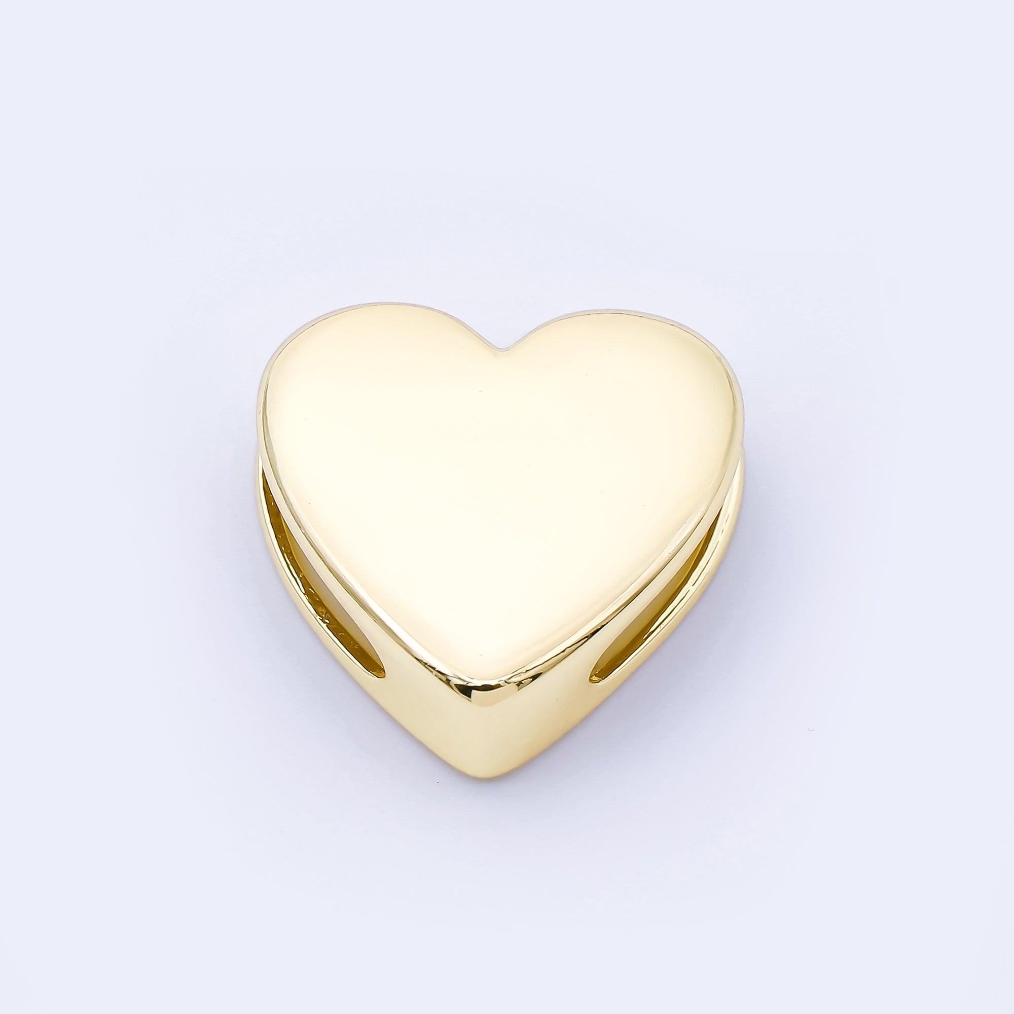 24K Gold Filled 21.5mm Minimalist Heart Spacer Bead in Gold & Silver | B863