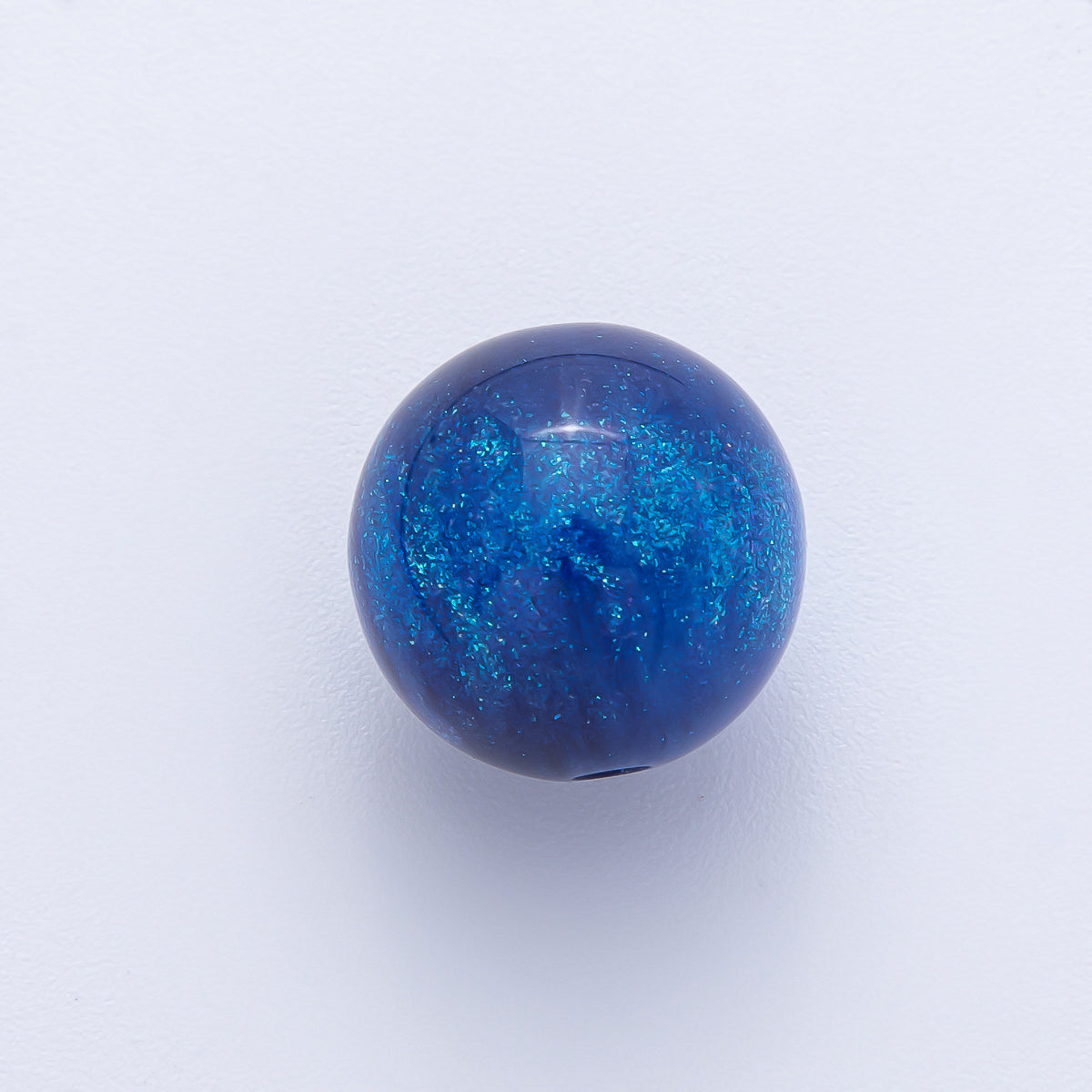 10pcs 16mm Dark Blue Glitter Resin Round Bead Set | Beads-00034 - Beads-00038