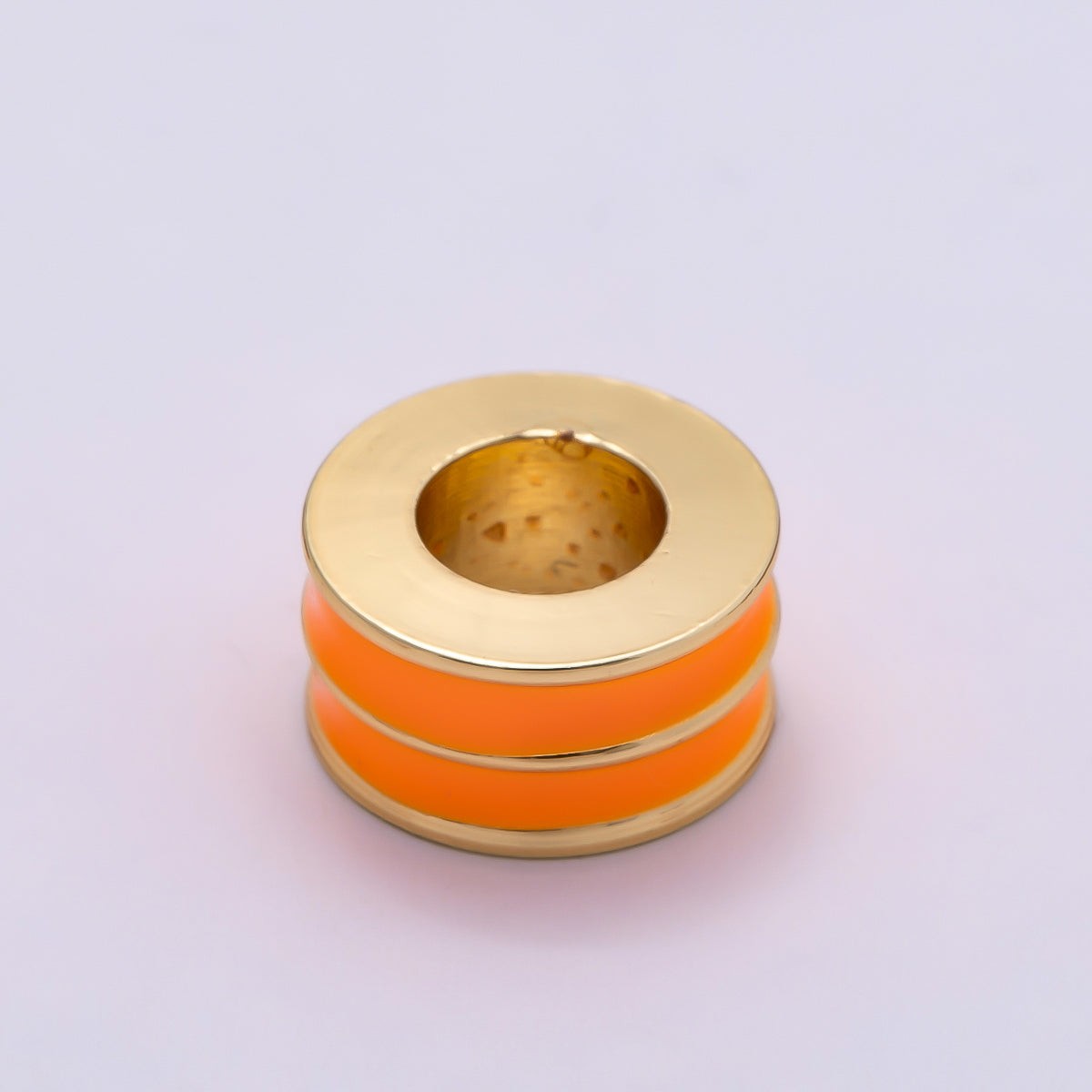 16K Gold Filled 10mm Enamel Double Lined Rondelle Spacer Beads | Beads-00327 ~ Beads-00338