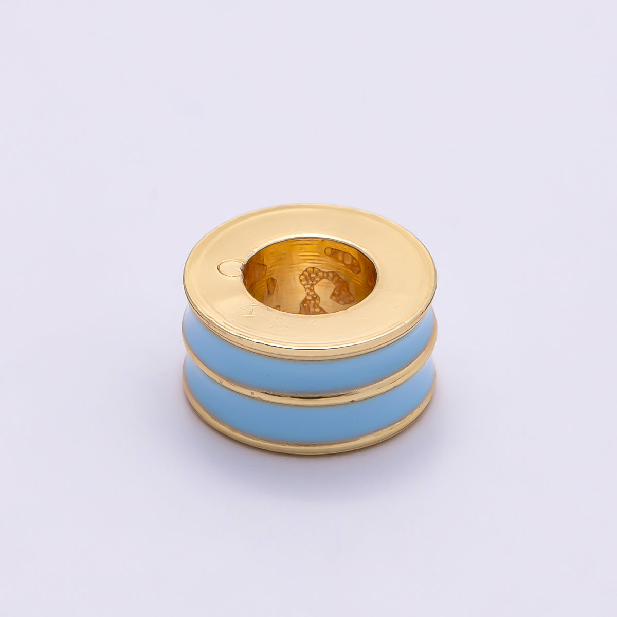 16K Gold Filled 10mm Enamel Double Lined Rondelle Spacer Beads | Beads-00327 ~ Beads-00338