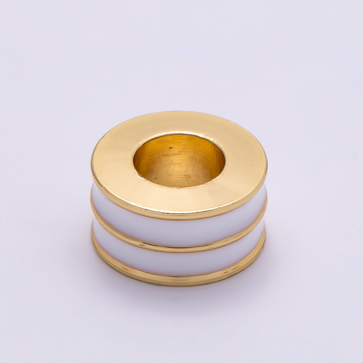 16K Gold Filled 10mm Enamel Double Lined Rondelle Spacer Beads | Beads-00327 ~ Beads-00338