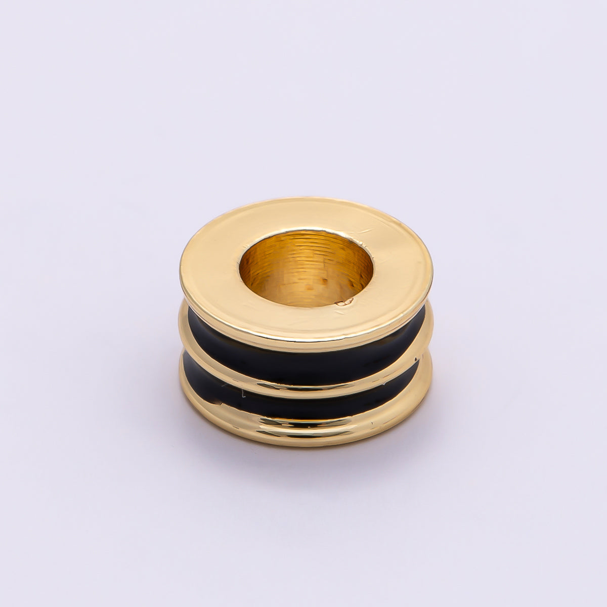 16K Gold Filled 10mm Enamel Double Lined Rondelle Spacer Beads | Beads-00327 ~ Beads-00338