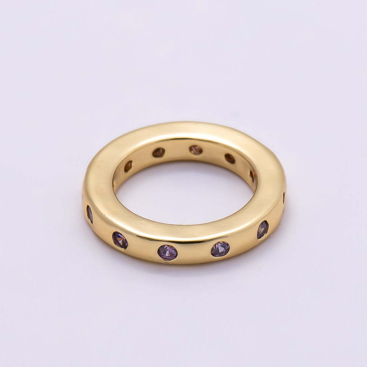 16K Gold Filled 10mm Birthstone CZ Dotted Spacer Beads | Beads-00339 ~ Beads-00338