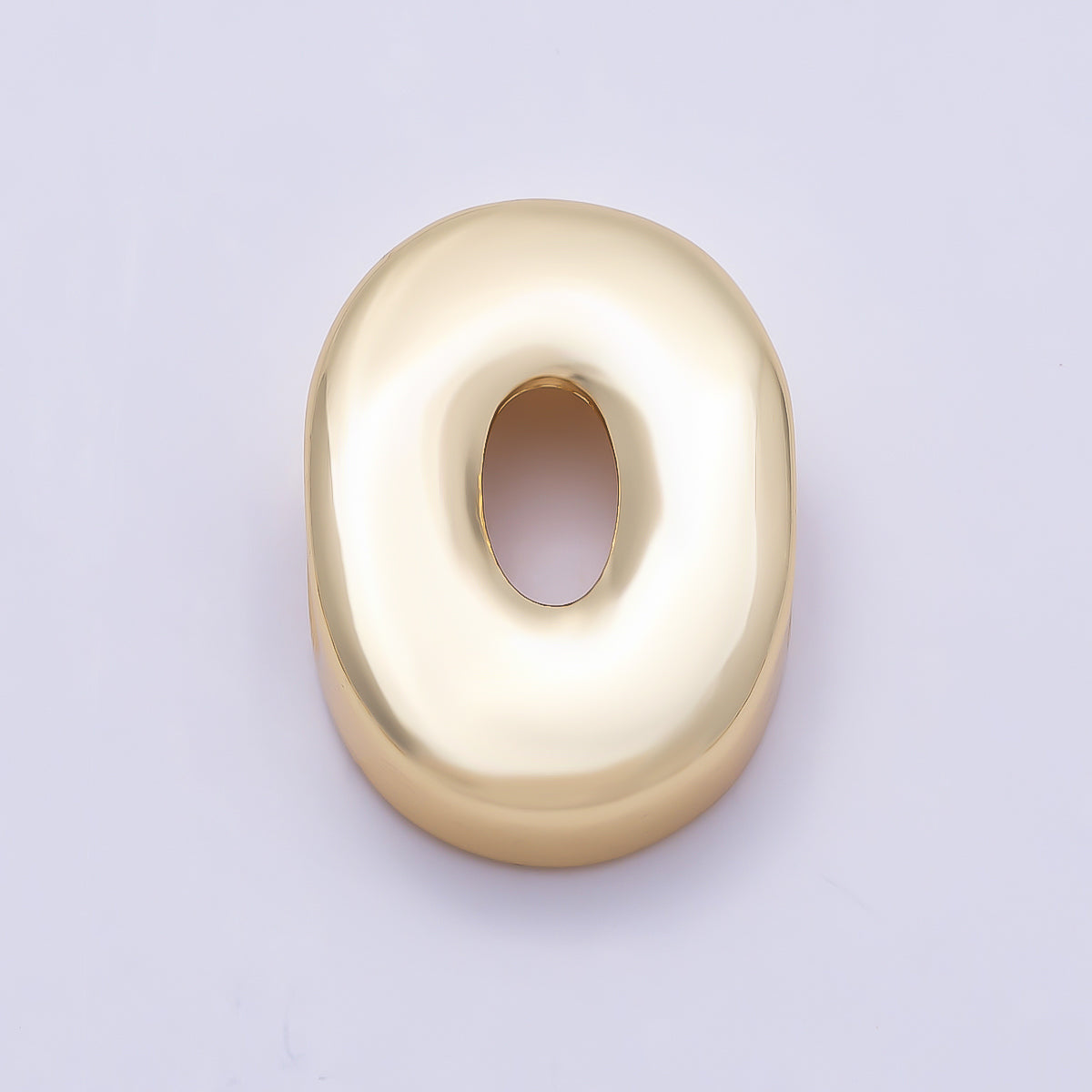 16K Gold Filled 20mm Minimalist Chubby Initial Letter A-Z Alphabet Personalized Bead | Beads-00414 ~ Beads-00439