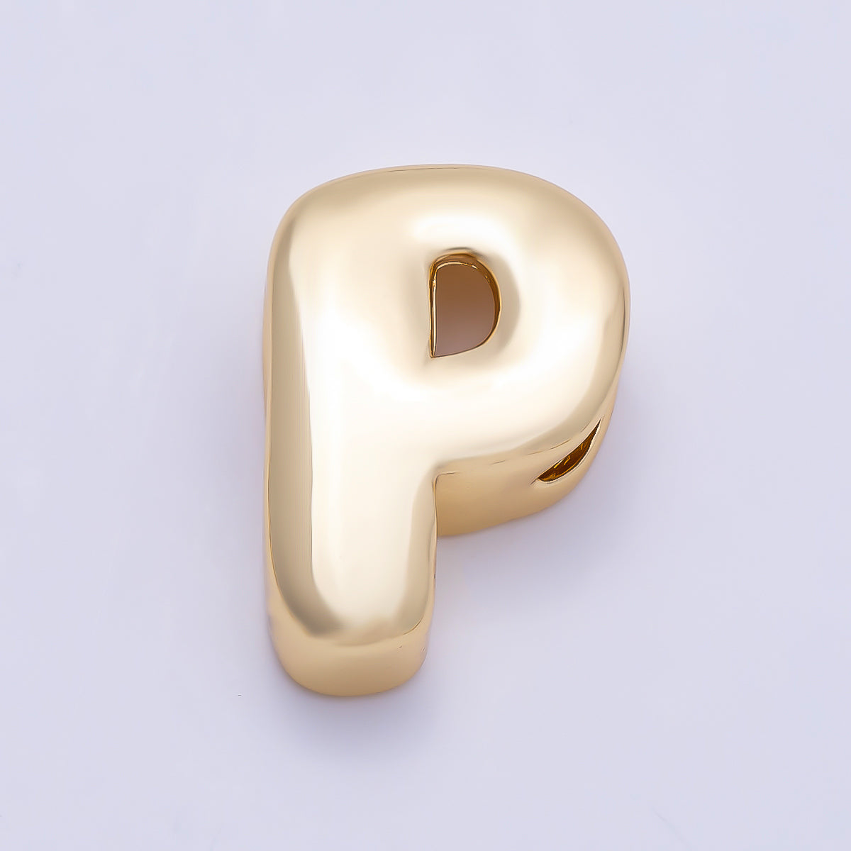 16K Gold Filled 20mm Minimalist Chubby Initial Letter A-Z Alphabet Personalized Bead | Beads-00414 ~ Beads-00439