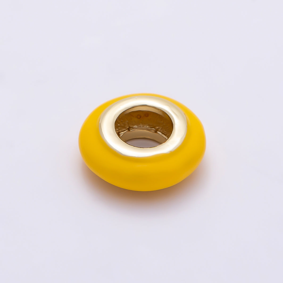 16K Gold Filled 10mm Personalized Birth Month Enamel Rondelle Bead | Beads-00466 ~ Beads-00477