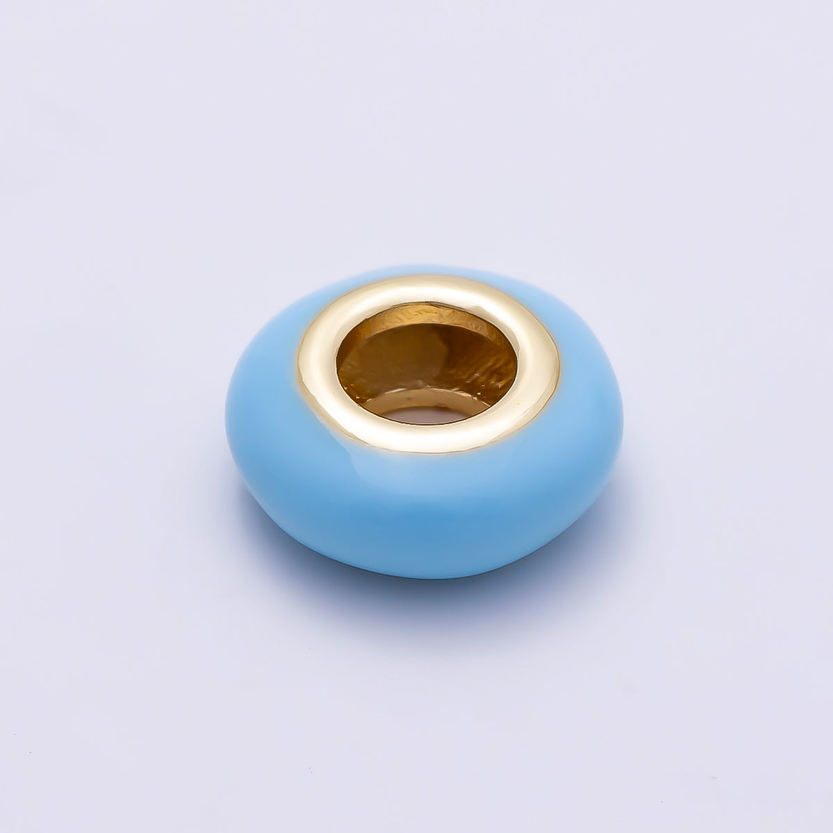 16K Gold Filled 10mm Personalized Birth Month Enamel Rondelle Bead | Beads-00466 ~ Beads-00477