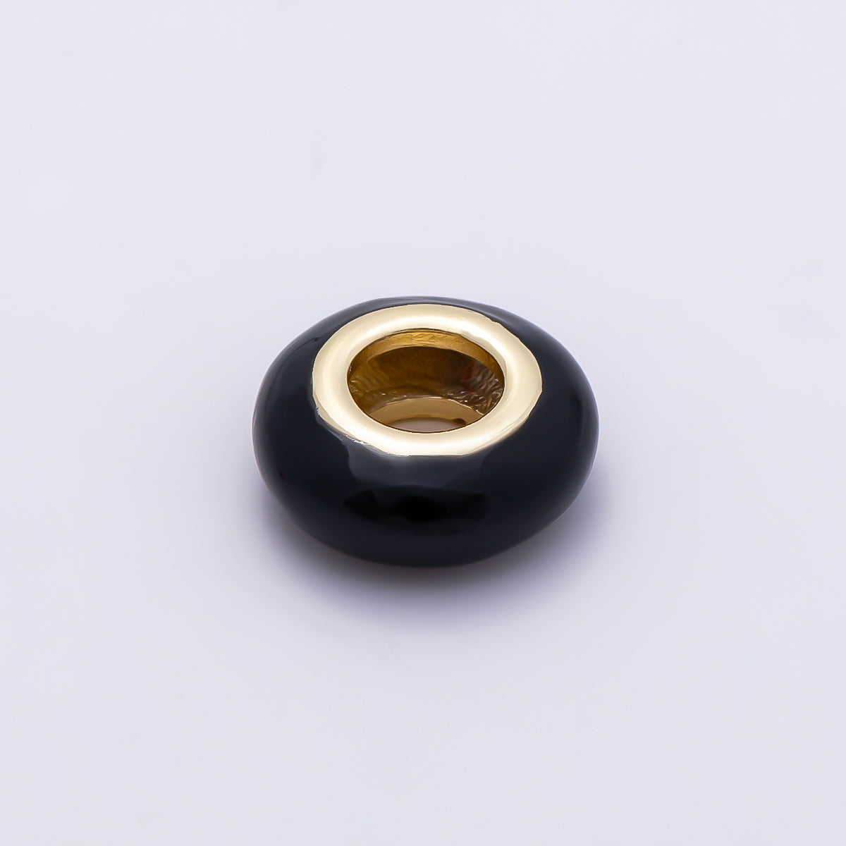 16K Gold Filled 10mm Personalized Birth Month Enamel Rondelle Bead | Beads-00466 ~ Beads-00477