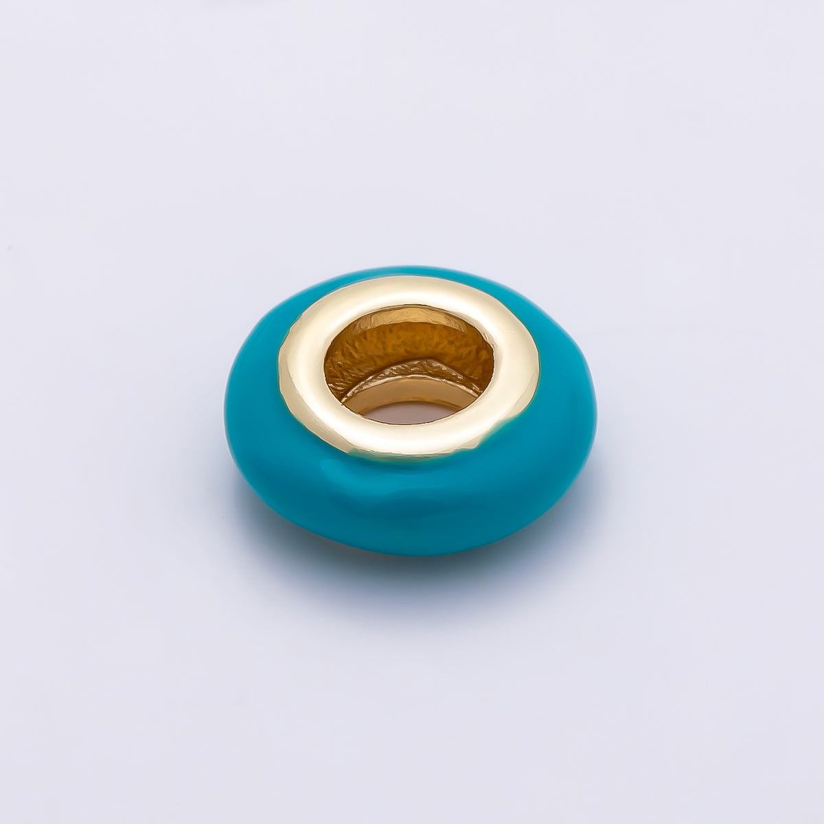 16K Gold Filled 10mm Personalized Birth Month Enamel Rondelle Bead | Beads-00466 ~ Beads-00477