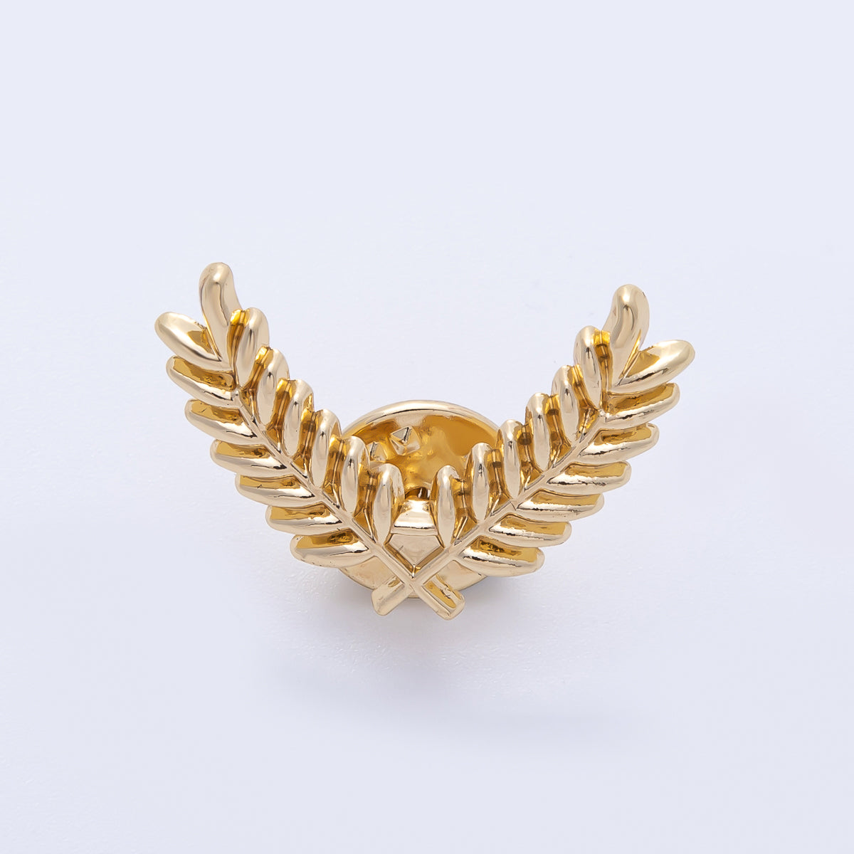 Gold 27.5mm x 18mm Minimalist Grain Olive Leaf Nature Pin Brooch | BH-059