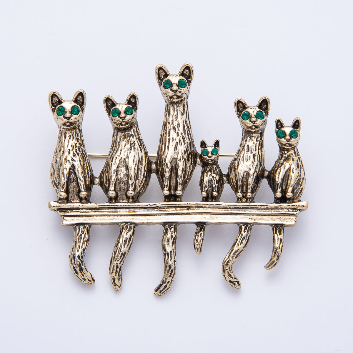Vintage Gold 45.5mm Cat Kitten Pet Animal Pin Brooch | BH-063
