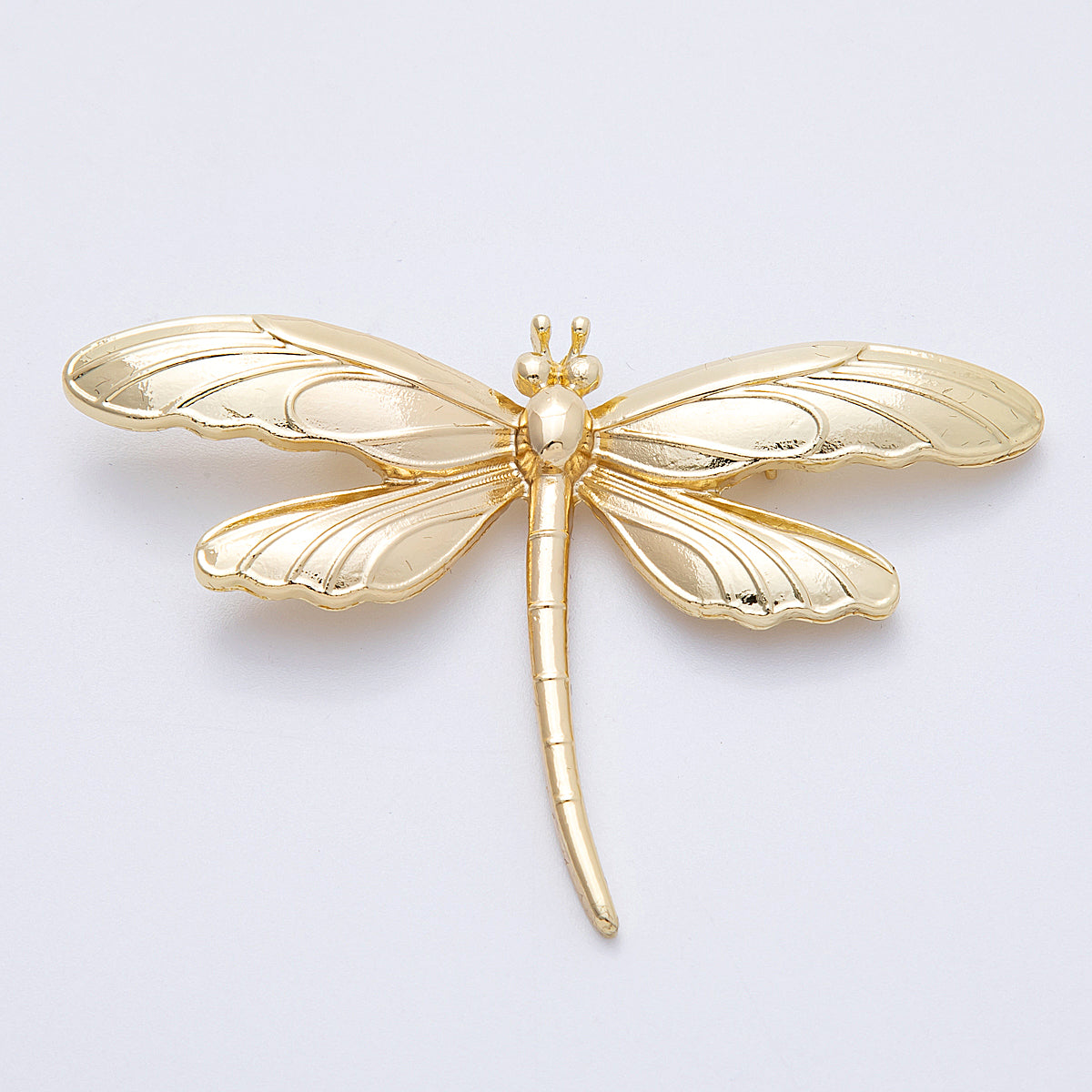 Gold 76.4mm x 51.5mm Minimalist Dragonfly Insect Pin Brooch | BH-099