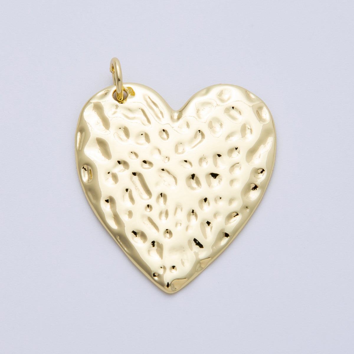 14K Gold Filled 30.5mm Hammered Heart Charm | Charms-00061