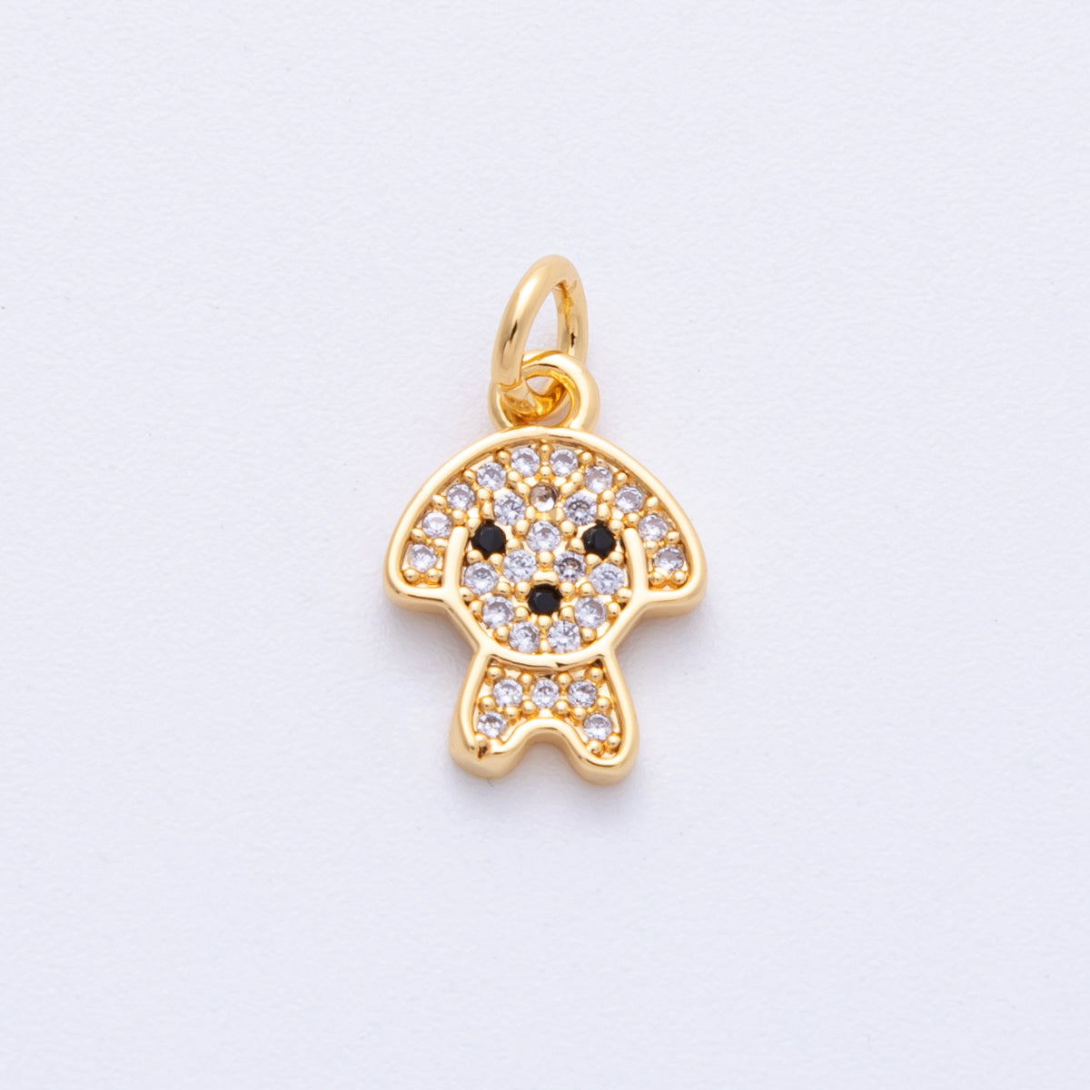 18K Gold Filled 13.5mm Micro Paved CZ Dog Pet Animal Charms | Charms-00106