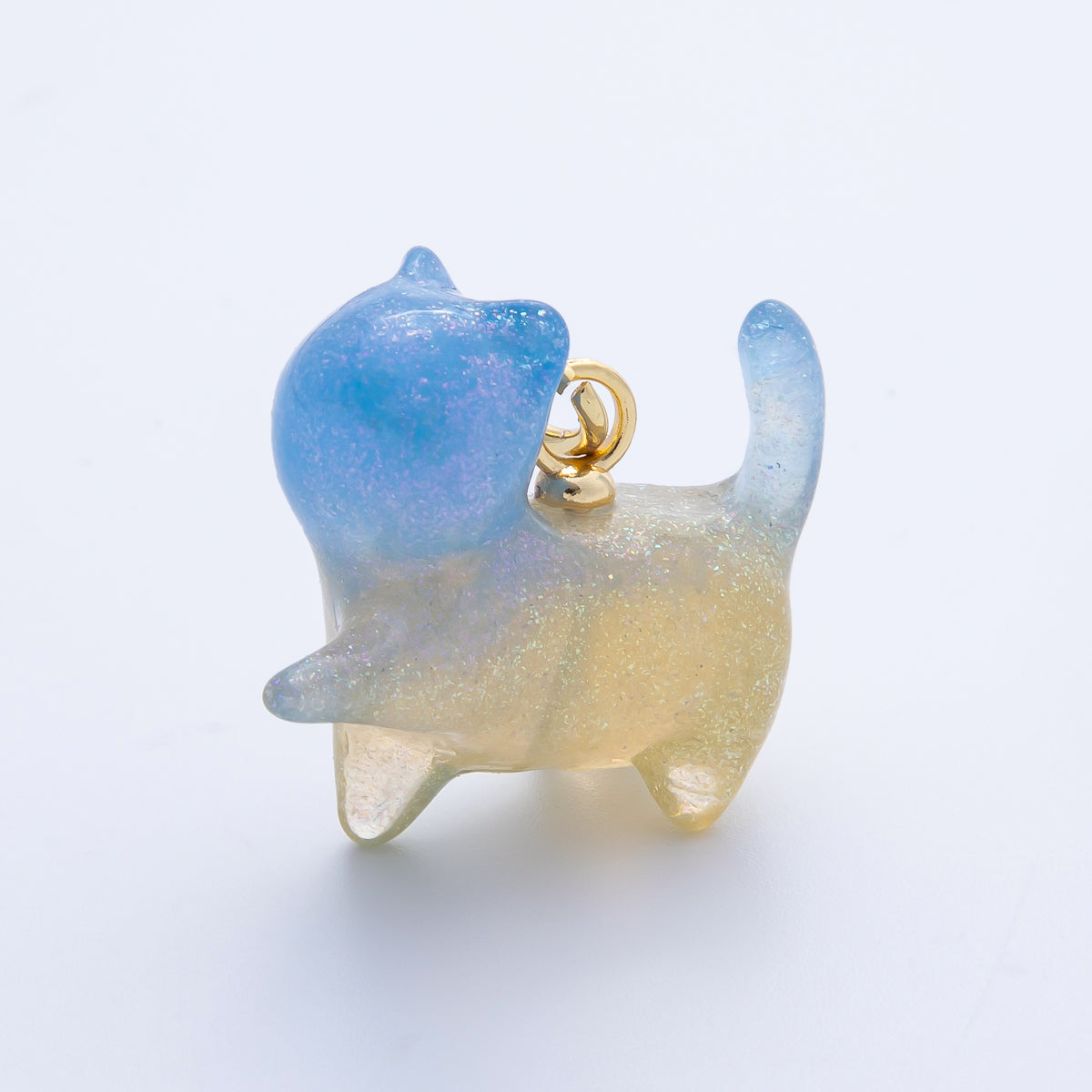 18K Gold Filled 27mm Glitter Kitty Cat Animal Resin Charm | Charms-00193 - Charms-00204