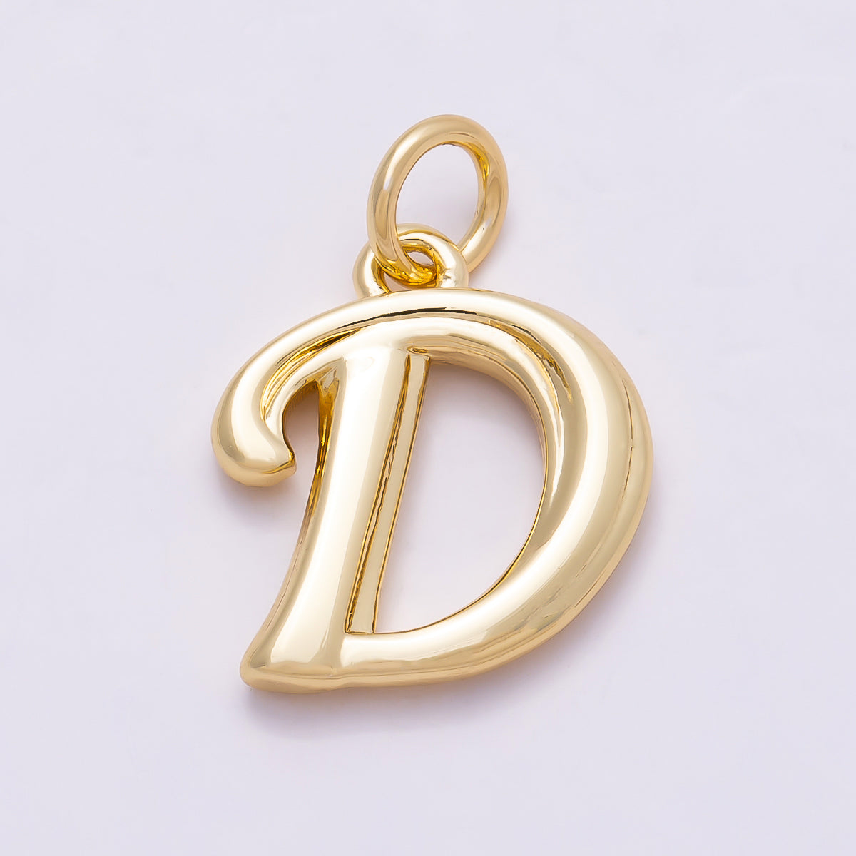 16K Gold Filled 14mm Minimalist Molten Alphabet Initial Letter Charm | Charms-00908 ~ Charms-00933