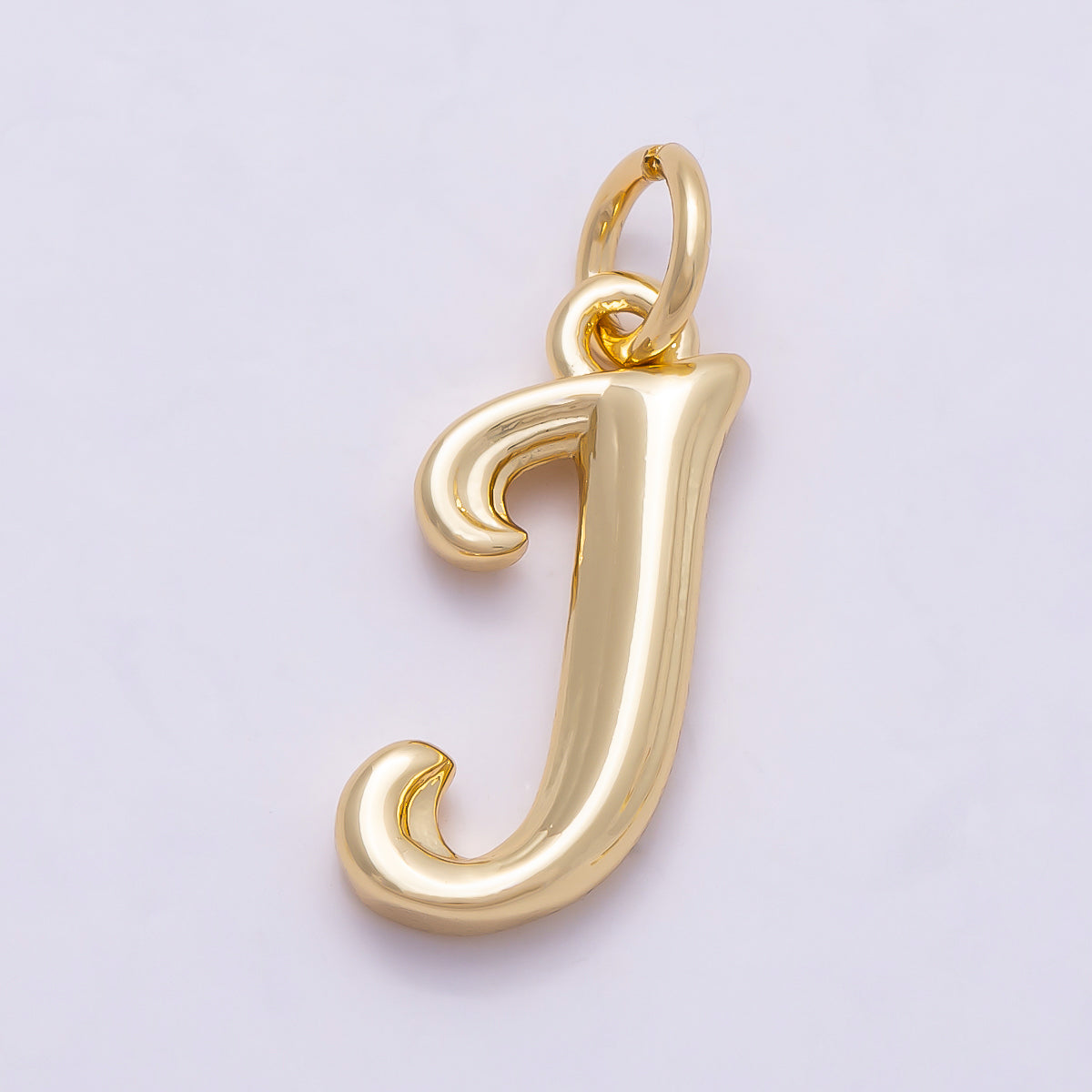 16K Gold Filled 14mm Minimalist Molten Alphabet Initial Letter Charm | Charms-00908 ~ Charms-00933