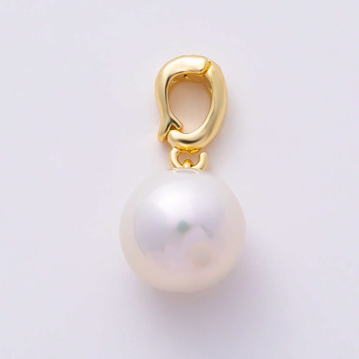 18K Gold Filled 20 White, Pink Freshwater Pearl Snap Rondelle Drop Pendant | Charms-01079 Charms-01080