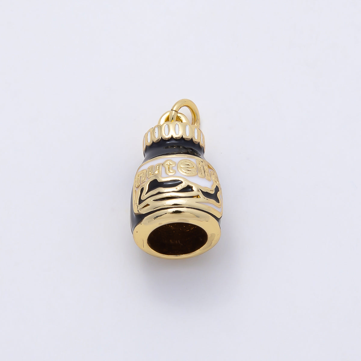 16K Gold Filled 17mm Chocolate Jar Enamel 3D Multidimensional Charm | Charms-01108