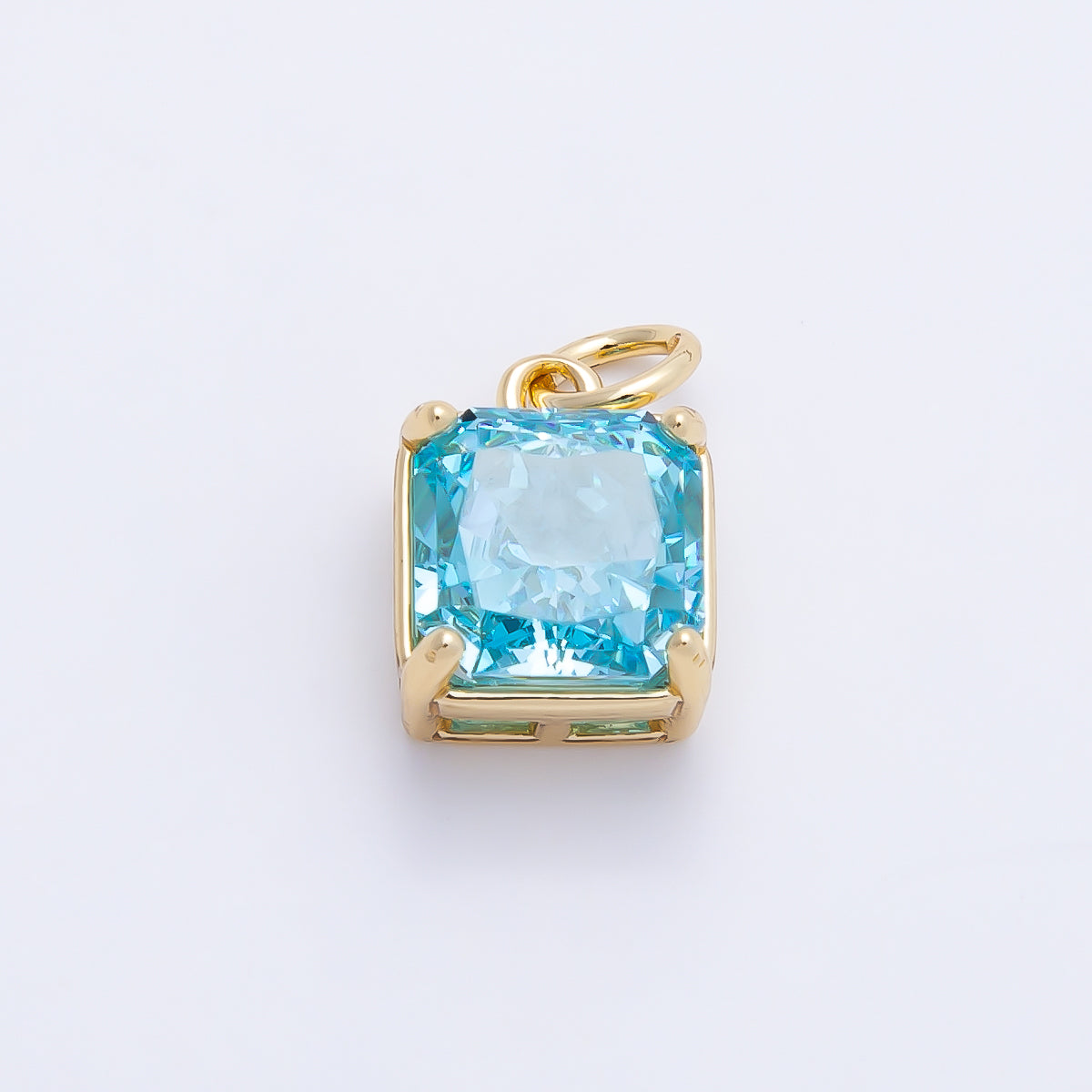 16K Gold Filled 11mm Birthstone CZ Square Charm | Charms-01172 ~ Charms-01183