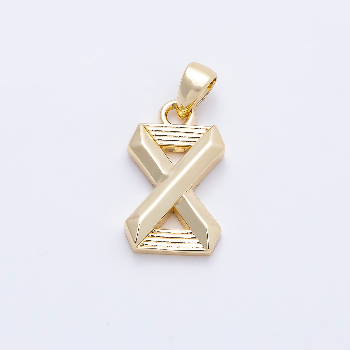 16K Gold Filled 15mm Ribbed Edged Geometric Number Numerology Charm | Charms-01207 ~ Charms-01216