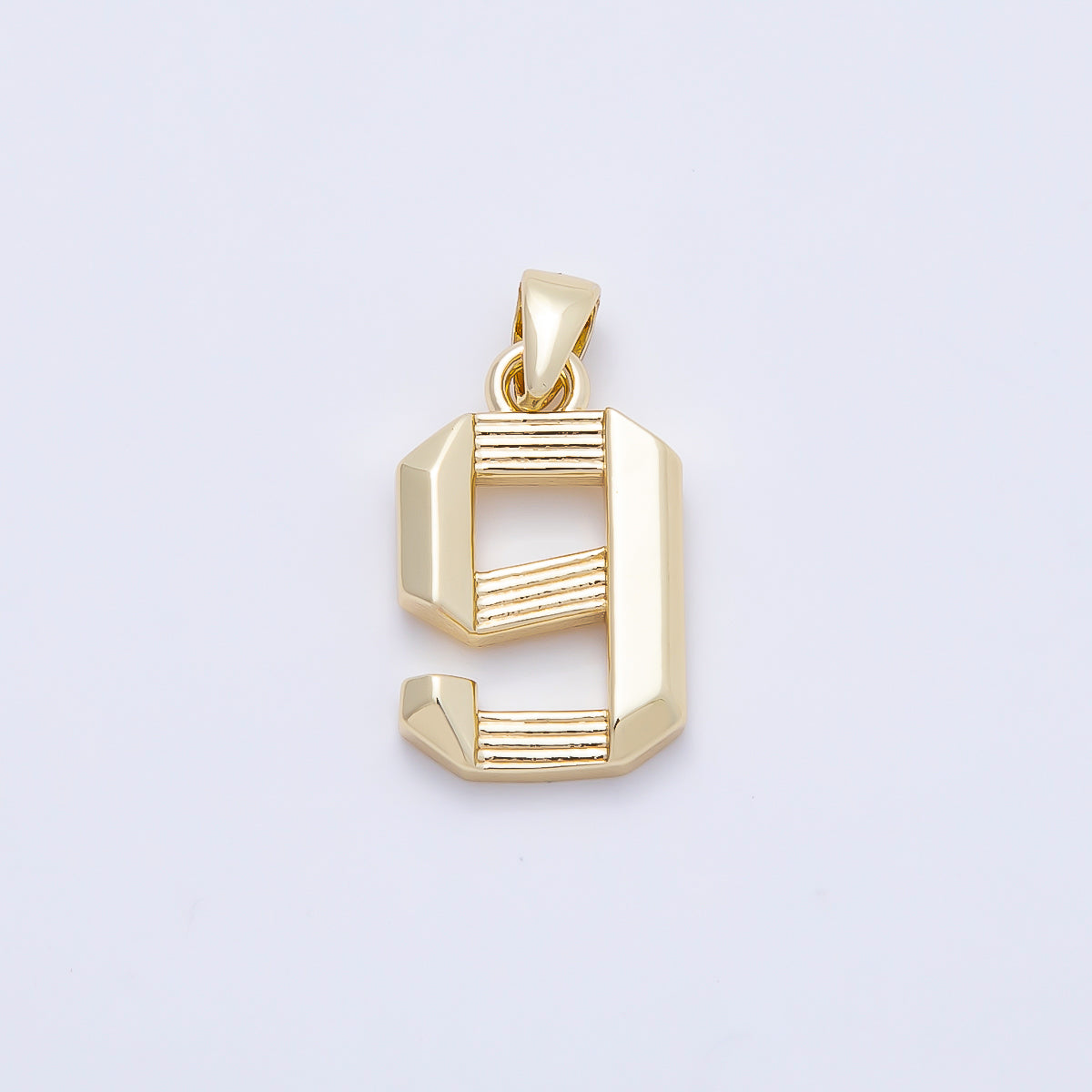 16K Gold Filled 15mm Ribbed Edged Geometric Number Numerology Charm | Charms-01207 ~ Charms-01216