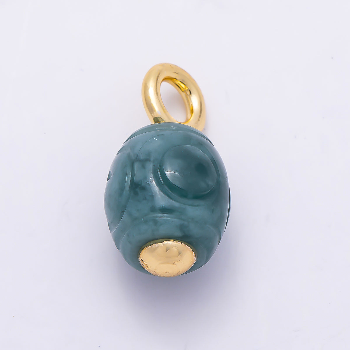 18K Gold Filled 22mm Green Aventurine Gemstone Drop Pendant | Charms-01319