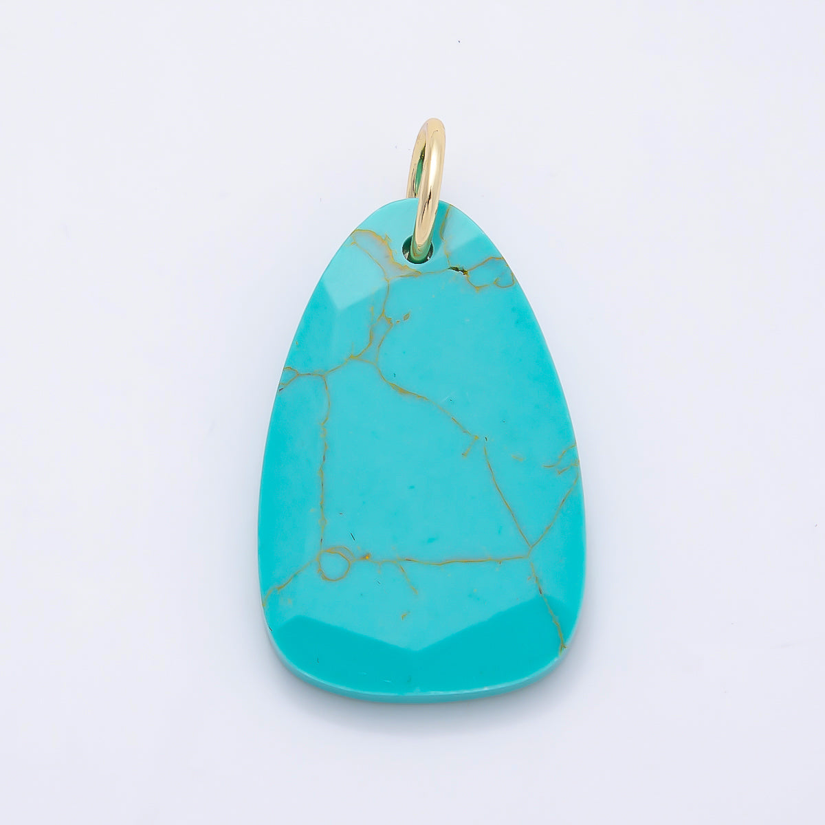 18K Gold Filled 32mm Multifaceted Gemstone Teardrop Charm | Charms-01413 ~ Charms-01420