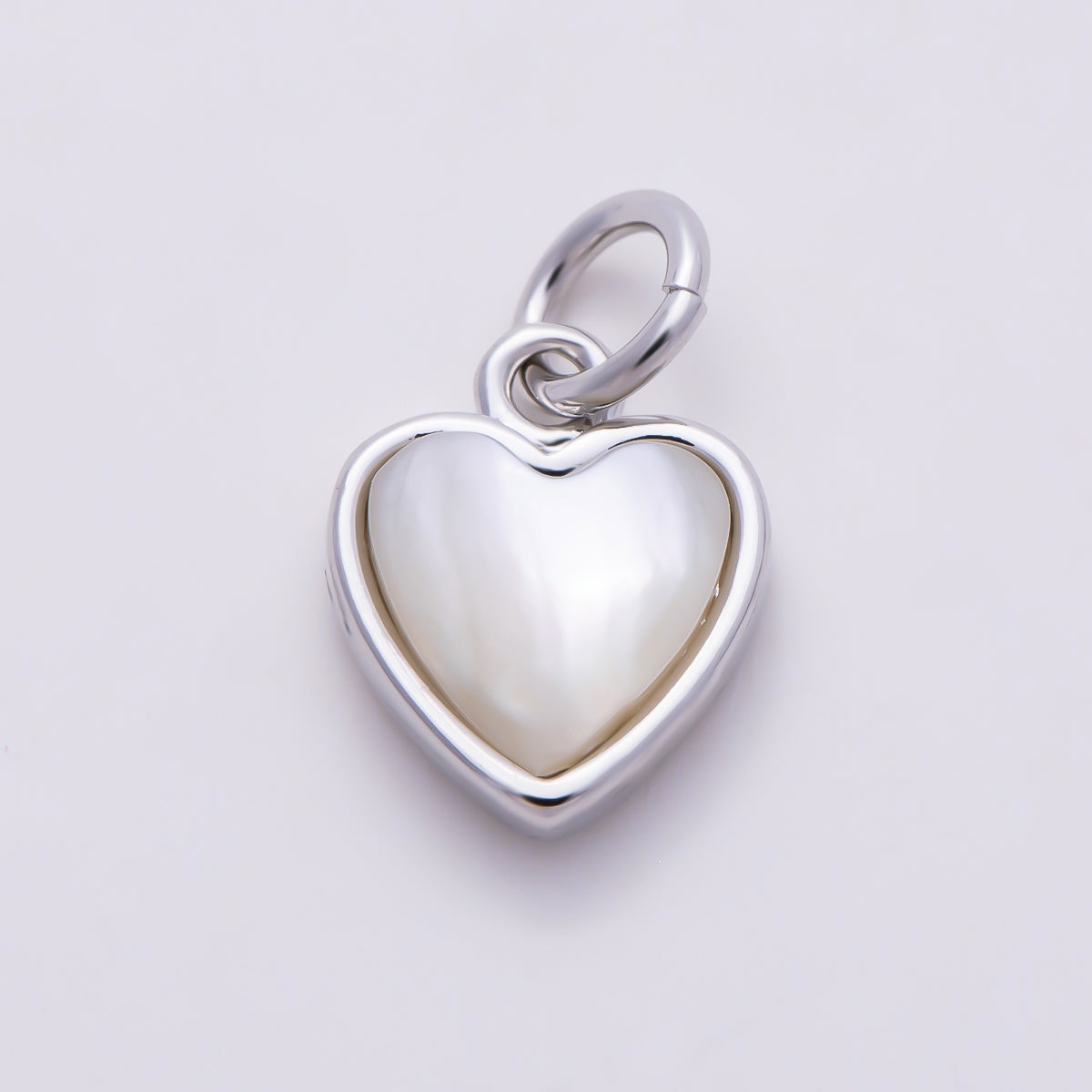16K Gold Filled 10mm Shell Pearl Heart Bezel Mini Charm in Gold & Silver | Charms-00593 Charms-01519