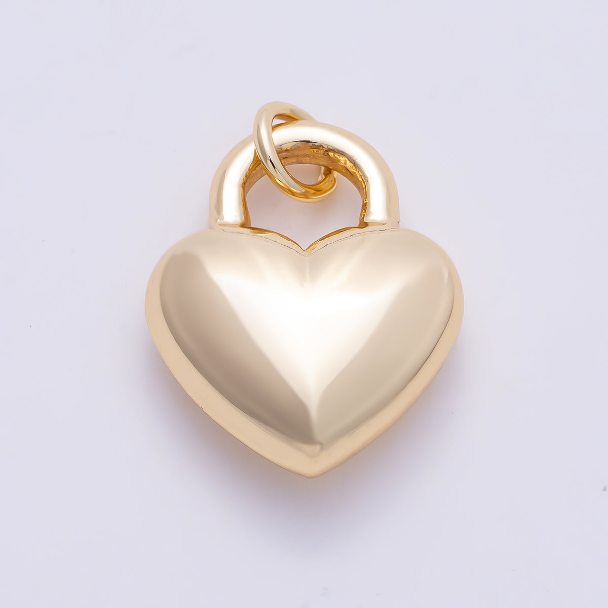 Stainless Steel PVD Gold 22mm Chubby Heart Padlock Charm in Gold & Silver | Charms-01576 Charms-01577