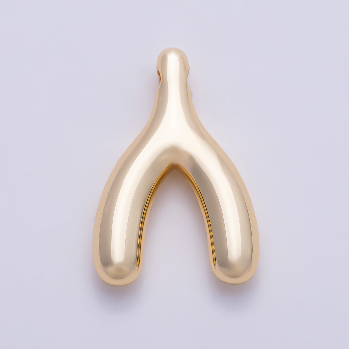 PVD Stainless Steel 18mm Minimalist Lucky Wishbone Pendant in Gold & Silver | Charms-01582 Charms-01583