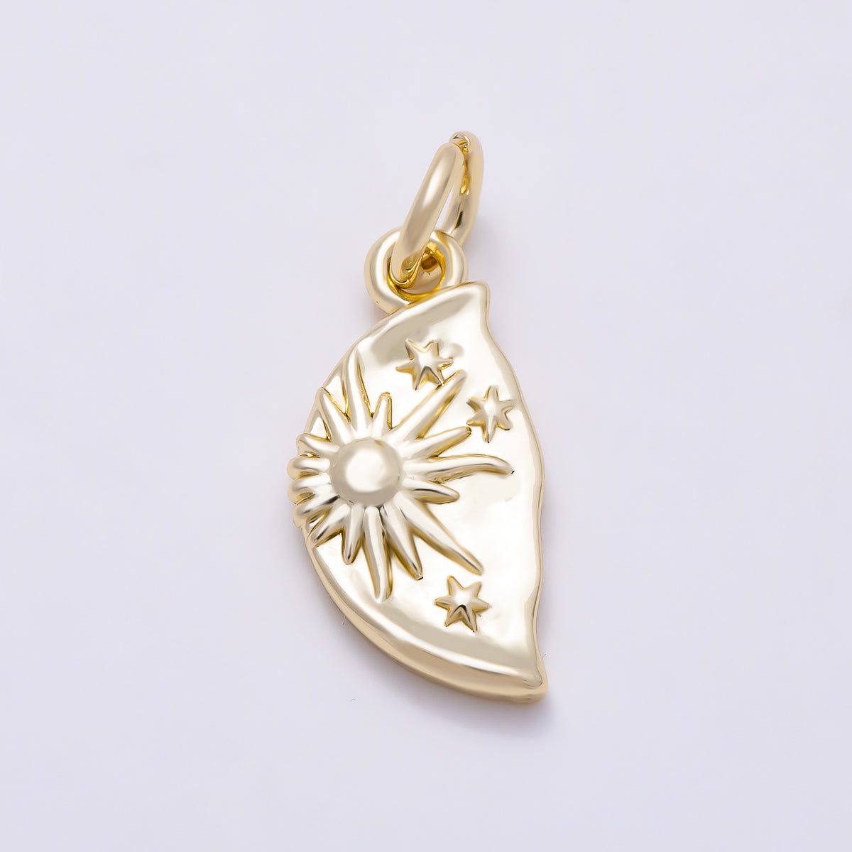 16K Gold Filled 15mm Celestial Star Leaf Geometric Charm | Charms-01605