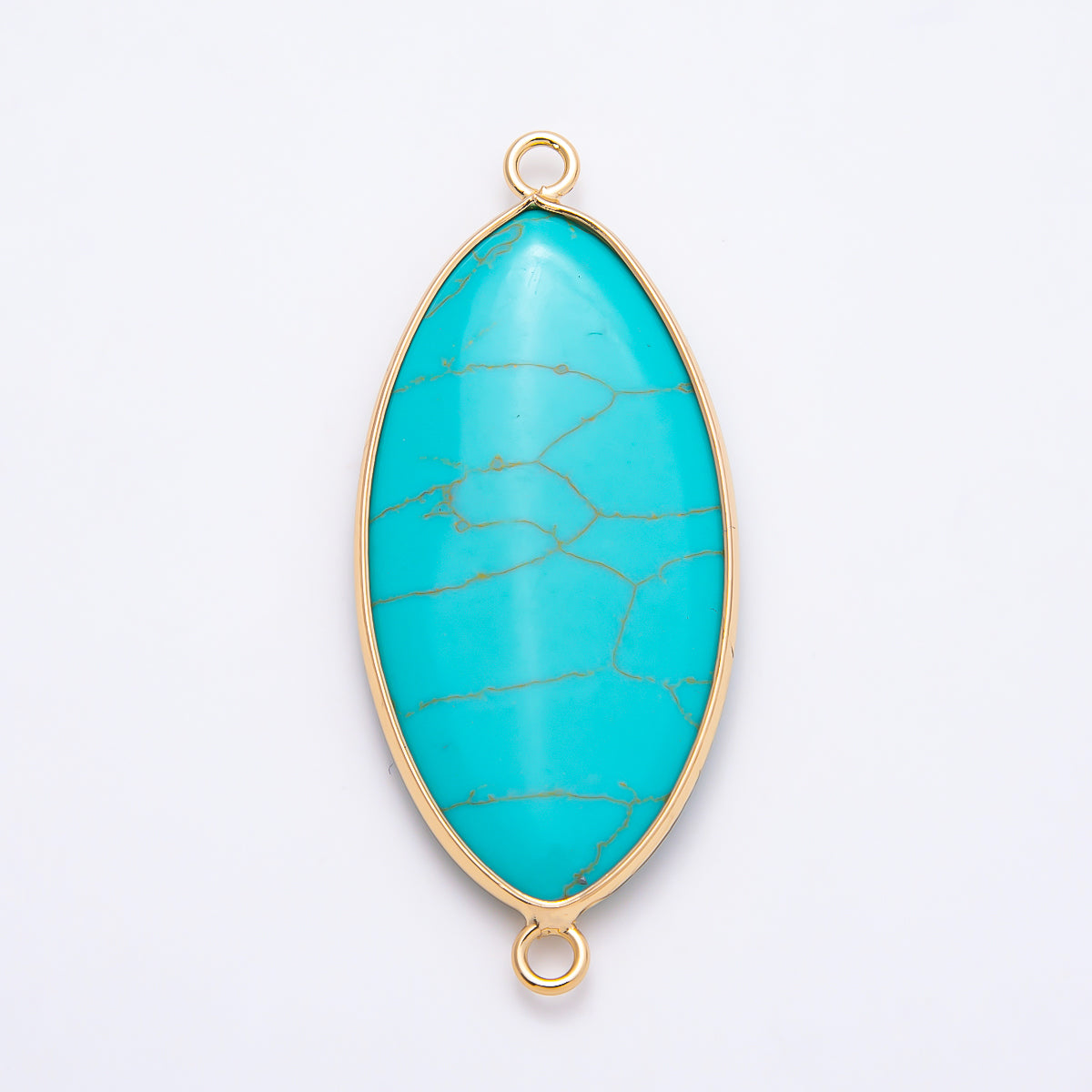 16K Gold Filled Turquoise Cabochon Natural Gemstone Multi-Shape Center Statement Connector | Connectors-00035 - Connectors-00038