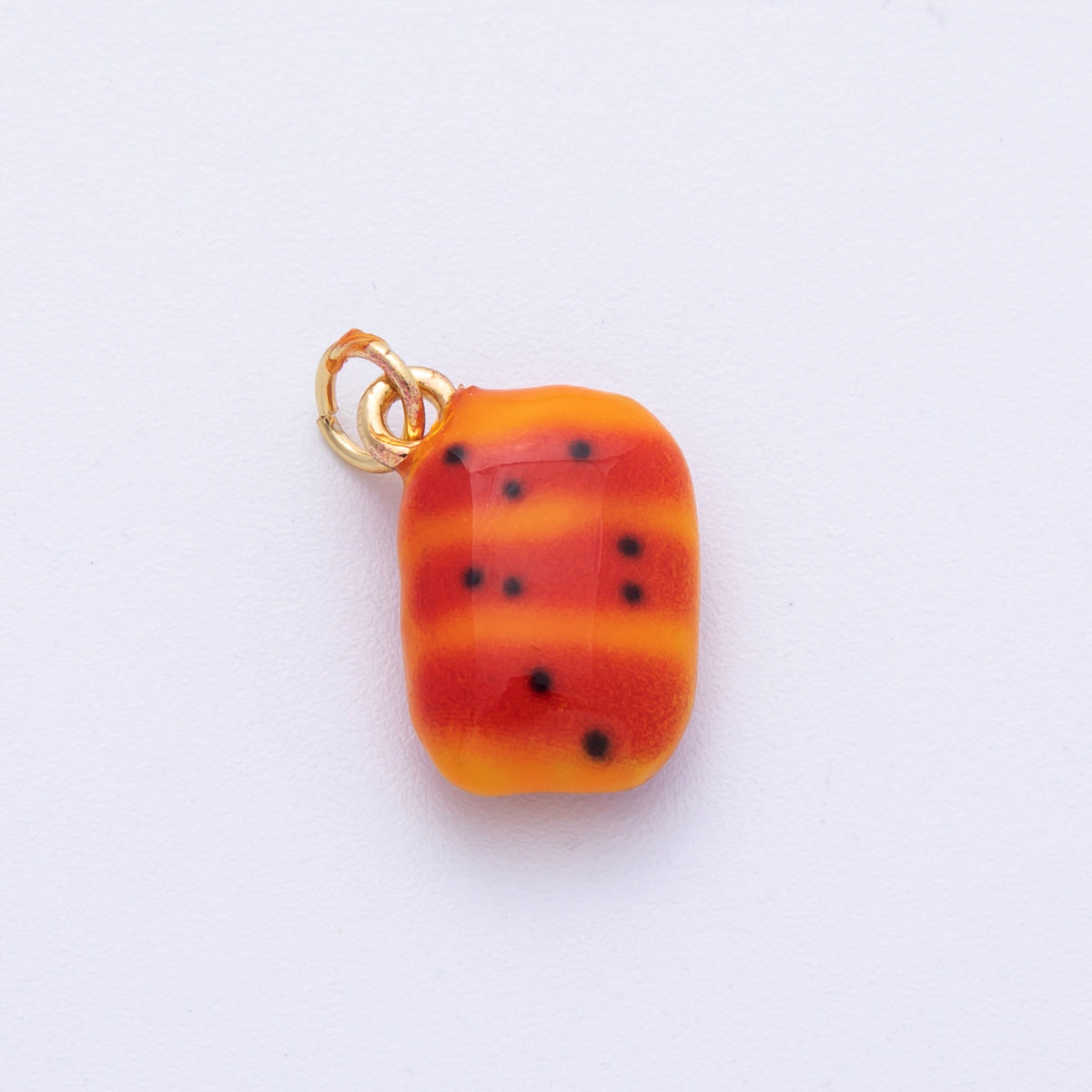 14K Gold Filled 16.5mm Pain Au Chocolat Puffy Pastry 3D Multidimensional Charm | Charms-100018