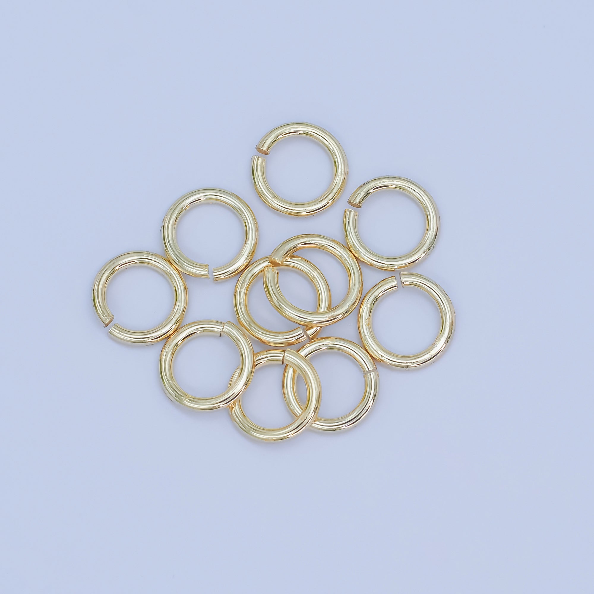24K Gold Filled 8mm x 1.2mm ( 16 gauge ) Minimalist Jump Ring Finding Set in Gold & Silver | SP-1627