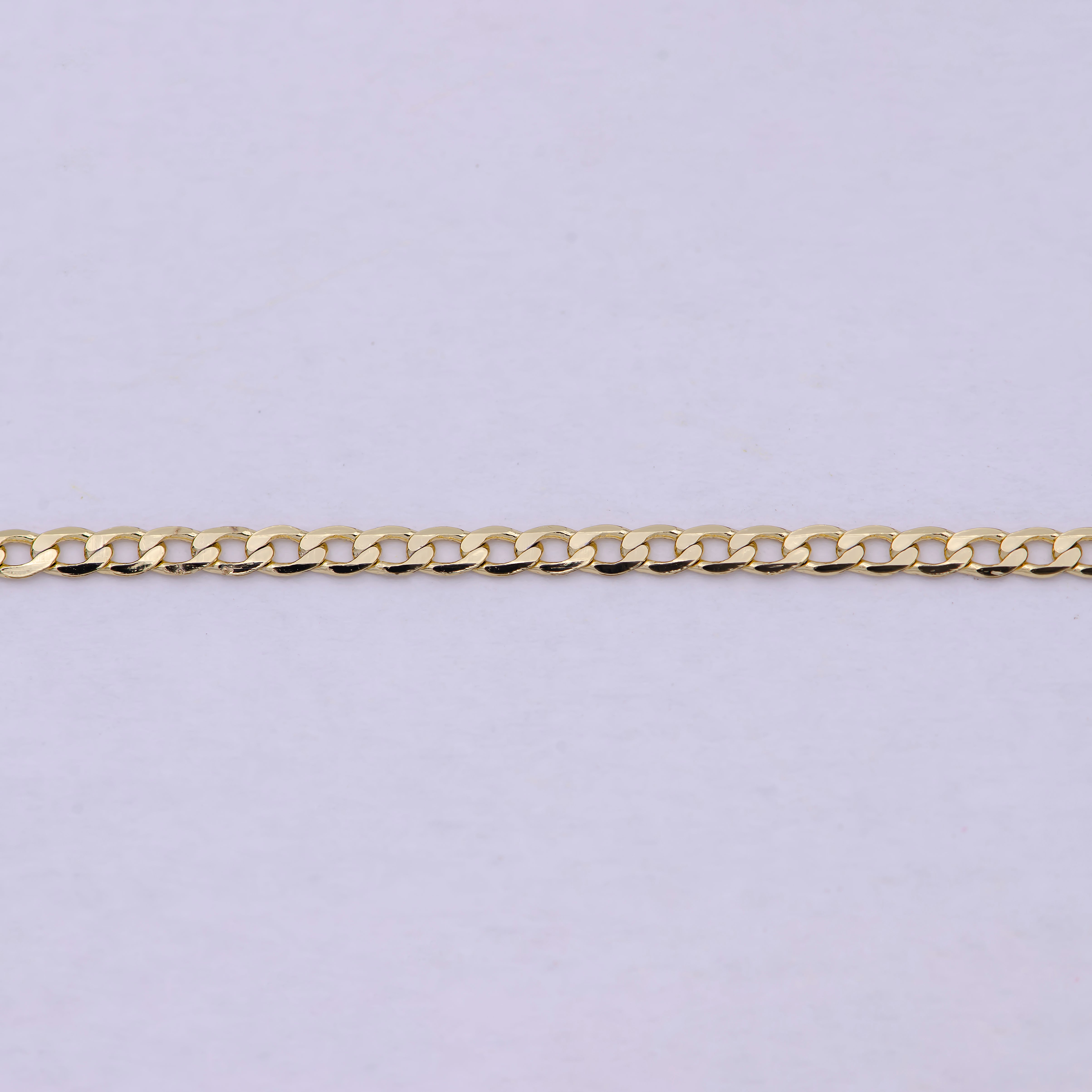 17.5 Inch Curb Finished Chain, Dainty 2mm 14K Gold Filled Necklace with Lobster Clasps | WA-623