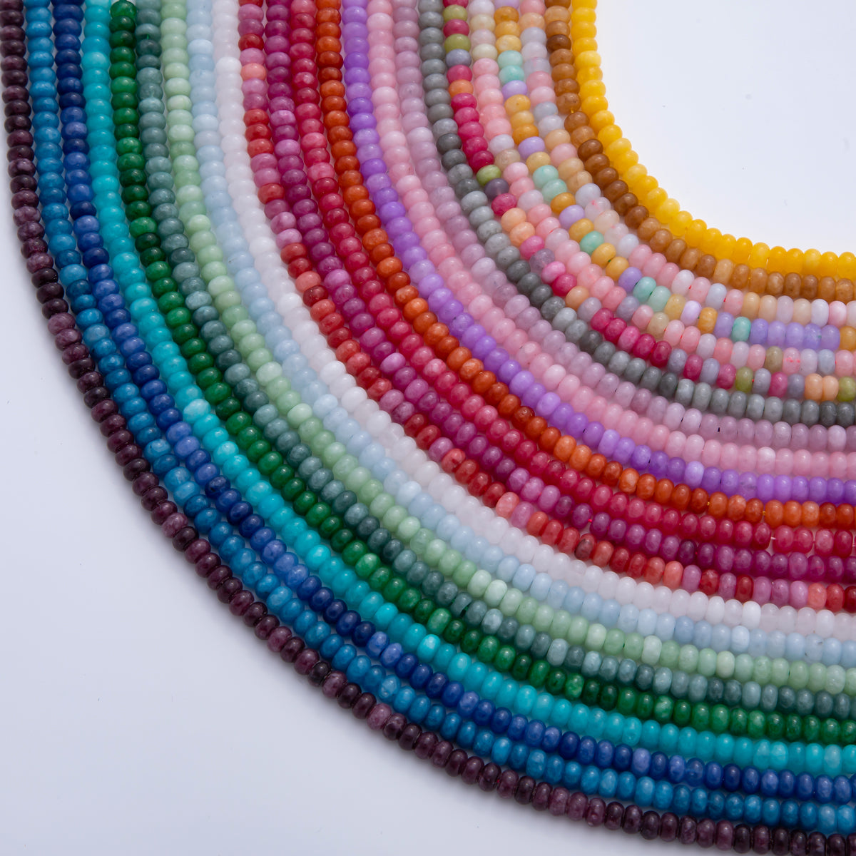 Natural Gemstone 4mm x 6mm Faceted Rondelle Loose Beads Strand Finding | WA-A3476 WA-A3480 WA-A3527 WA-A3529 WA-A3533